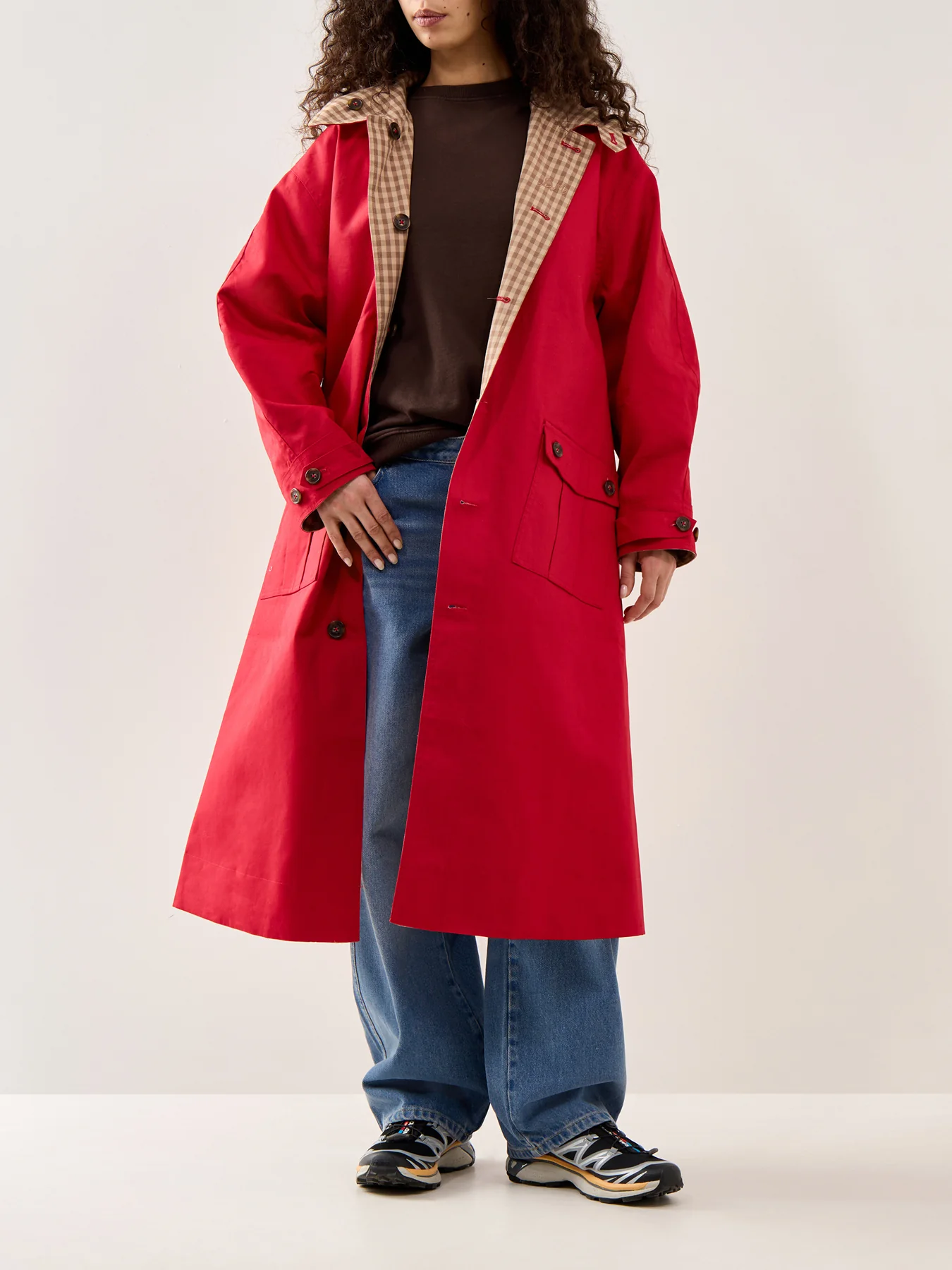 Anja Reversible Honey Trench Tan - Image 4