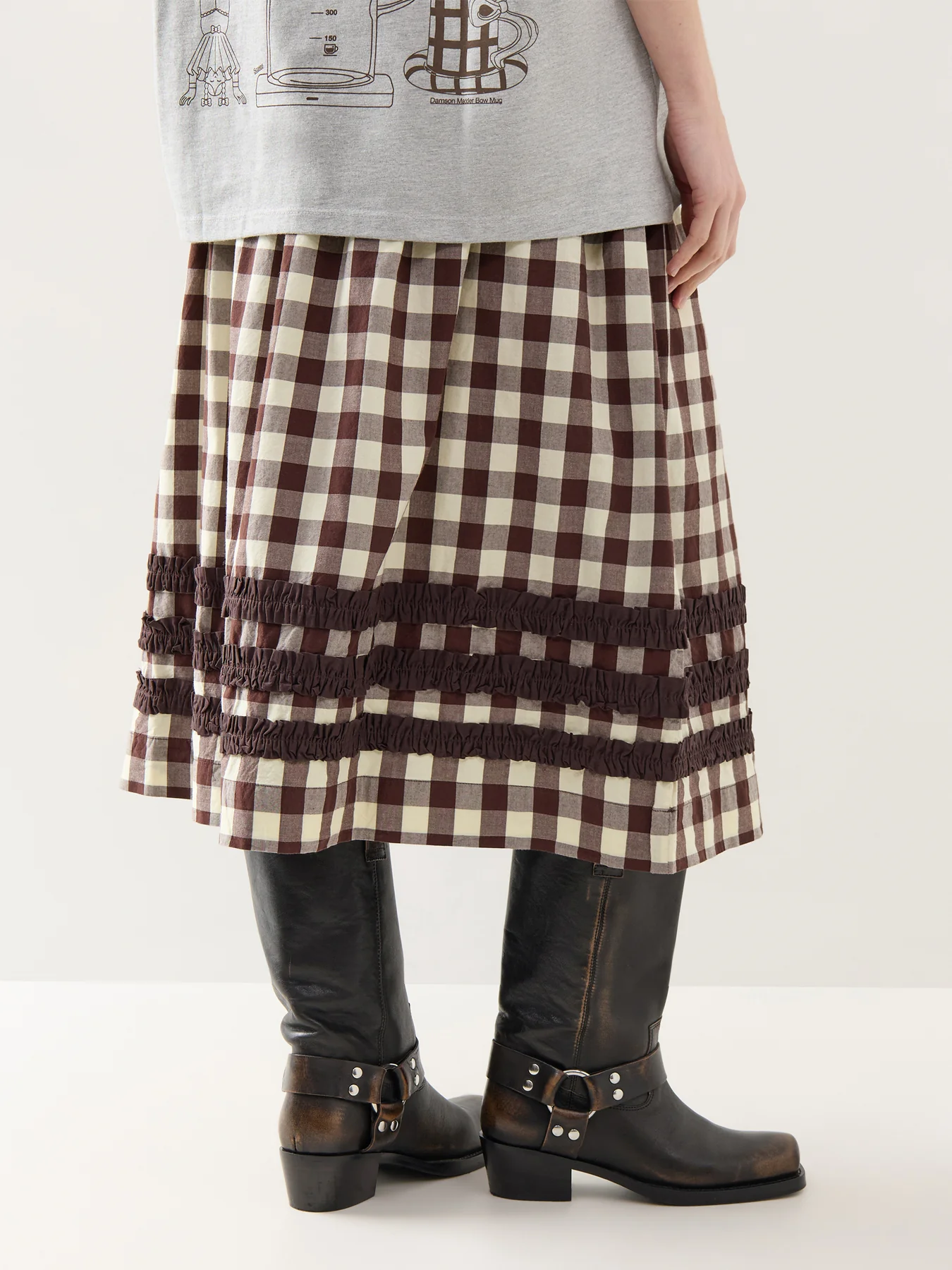 Ava Ruffle Midi Skirt Black - Image 5