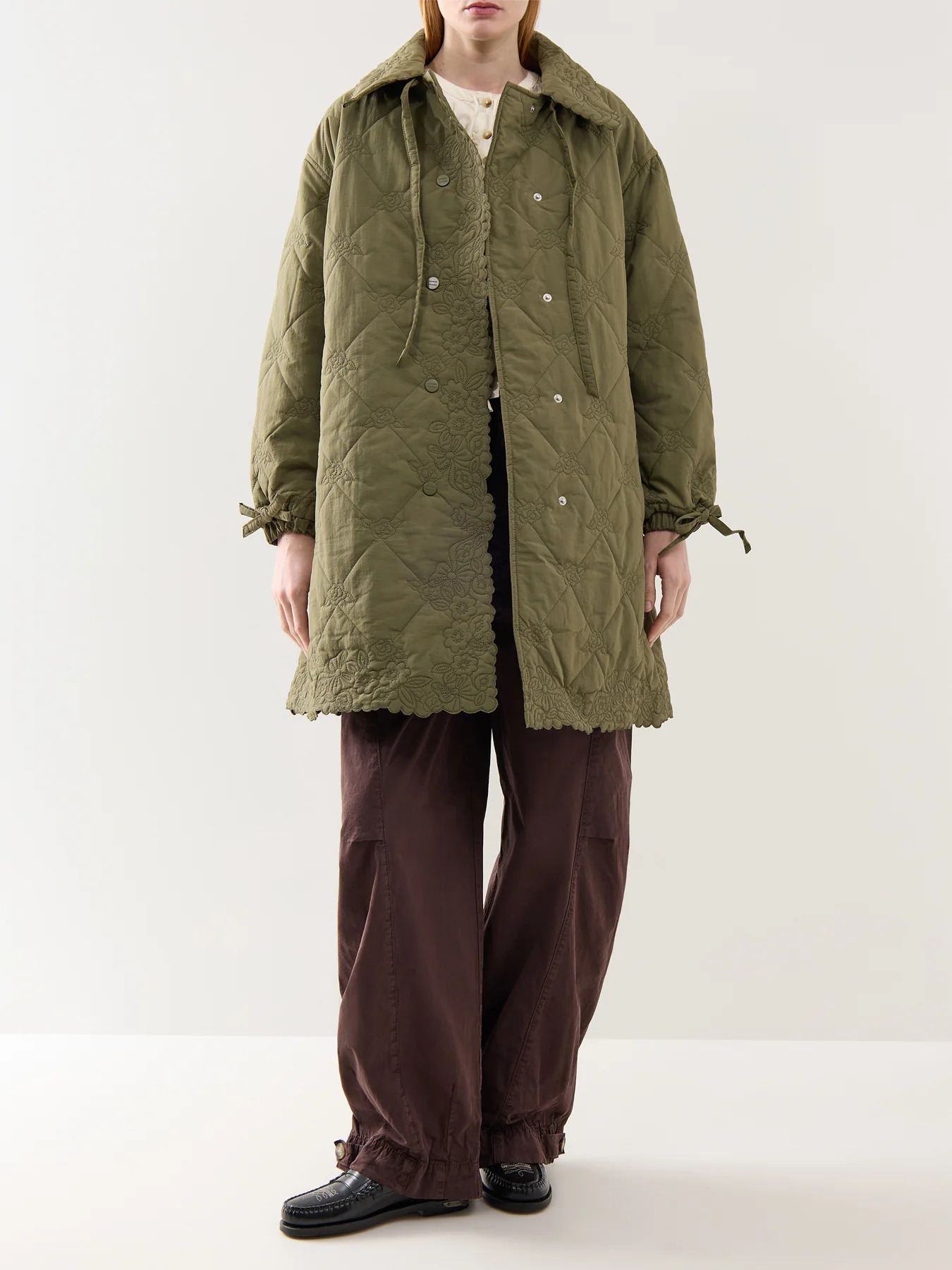 Avery Quilted Coat Green - Image 2