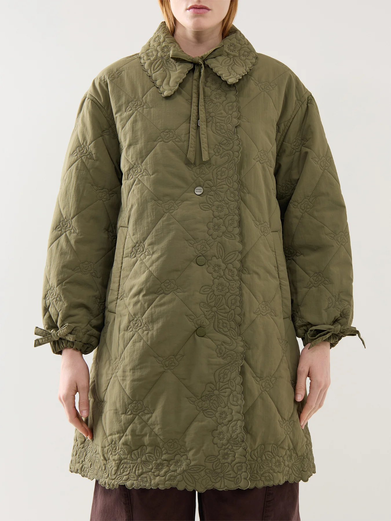 Avery Quilted Coat Green - Image 4