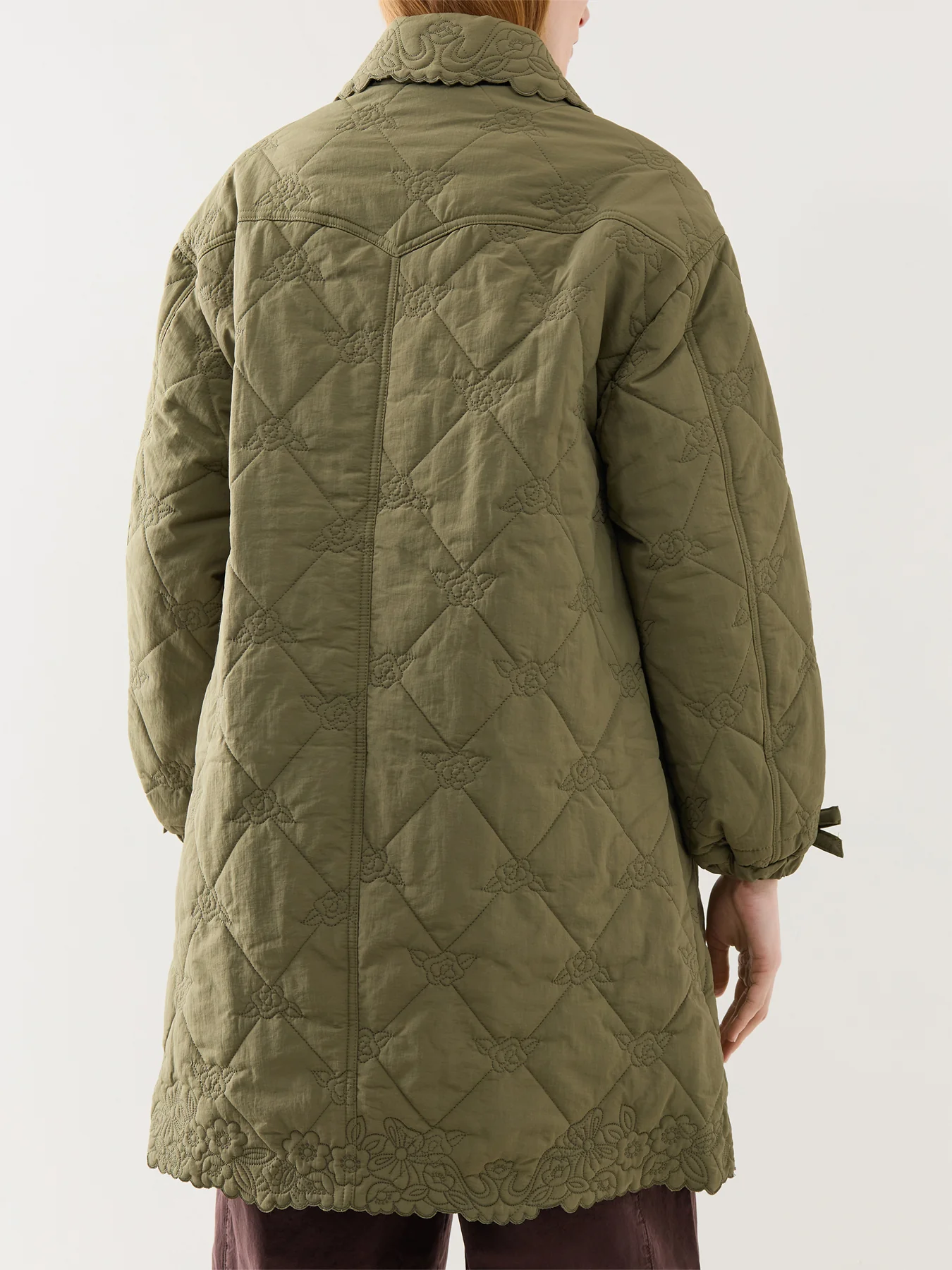 Avery Quilted Coat Green - Image 5