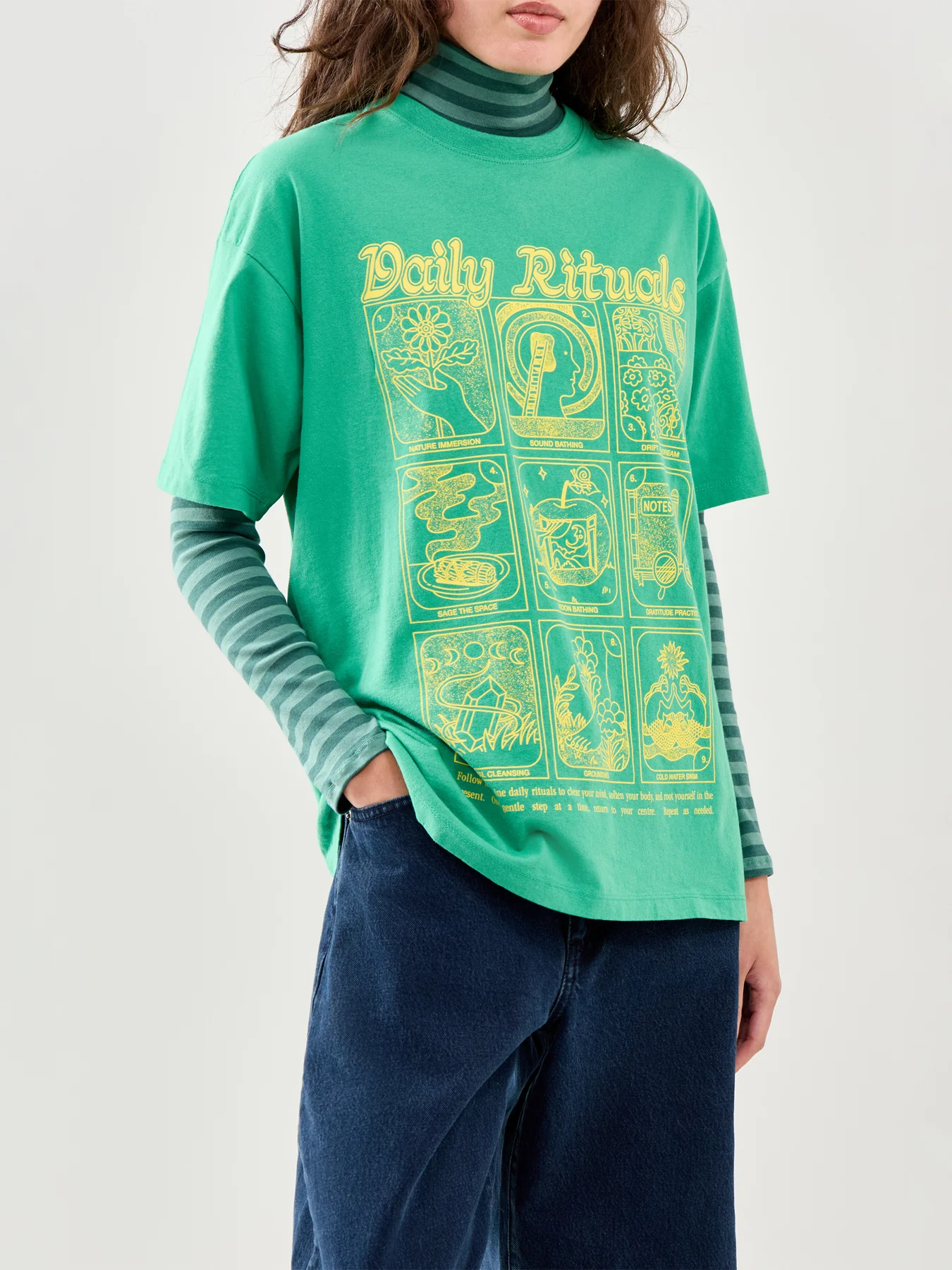 Daily Rituals Graphic T-Shirt Green - Image 4