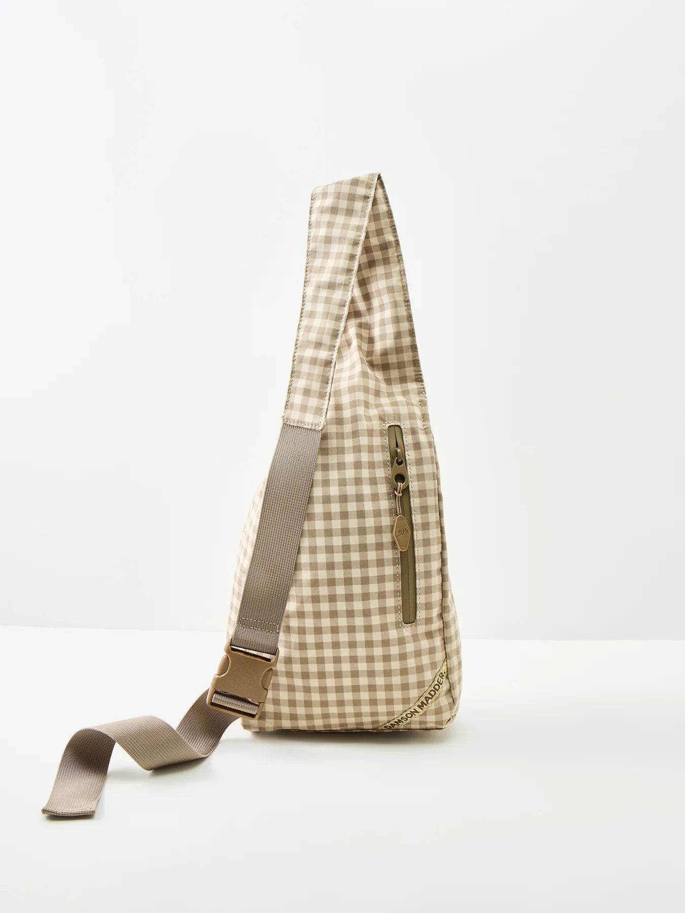 Matilda Gingham Crossbody Bag Brown - Image 4
