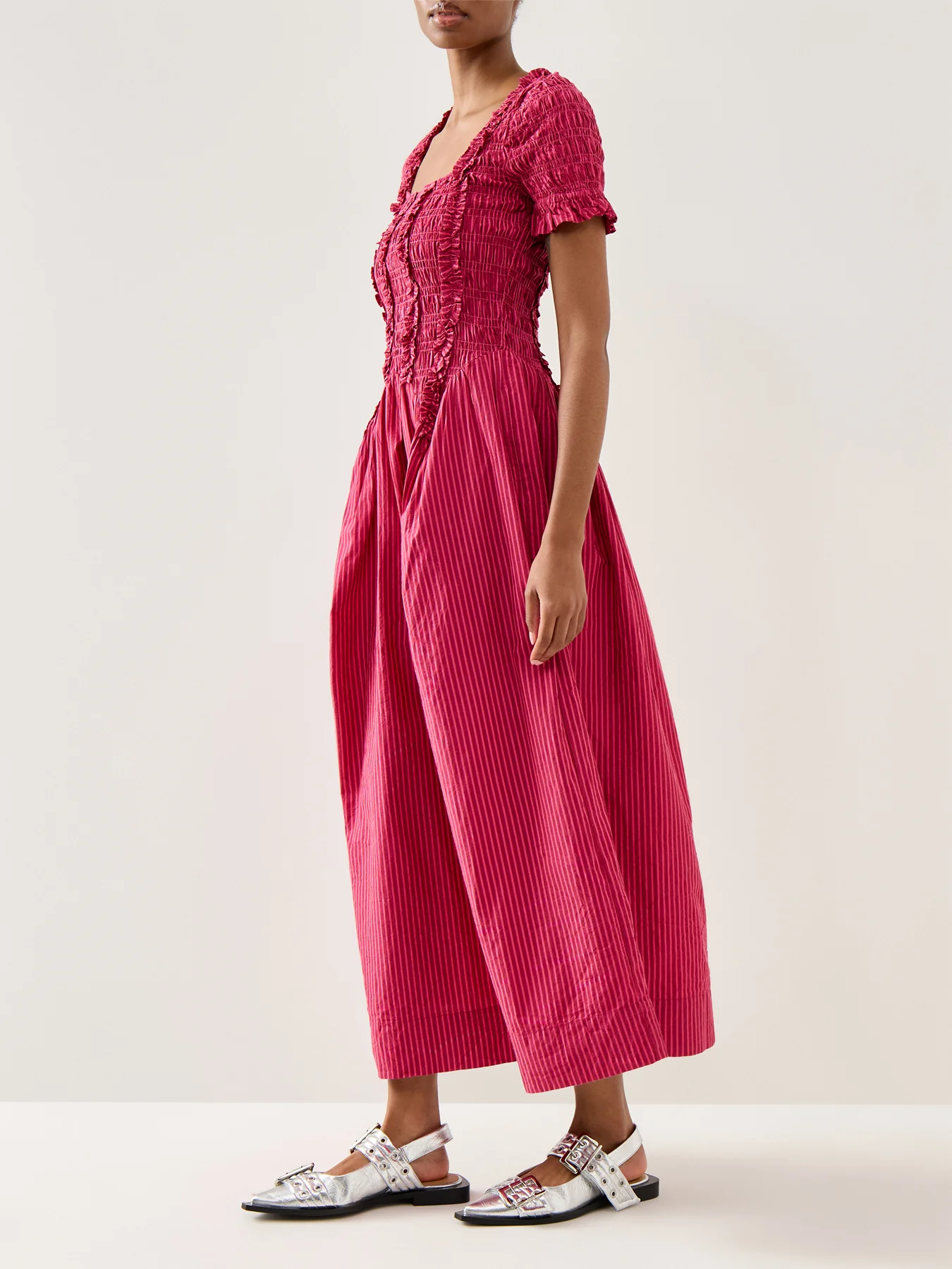Raphaela Ruffle Midi Dress  Berry Business - Image 4