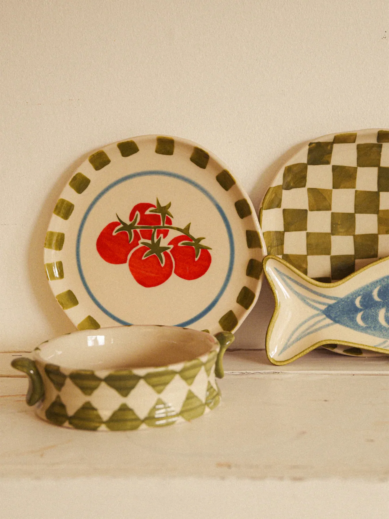 Small Side Plate Set of 2 Tomato Harlequin - Image 2