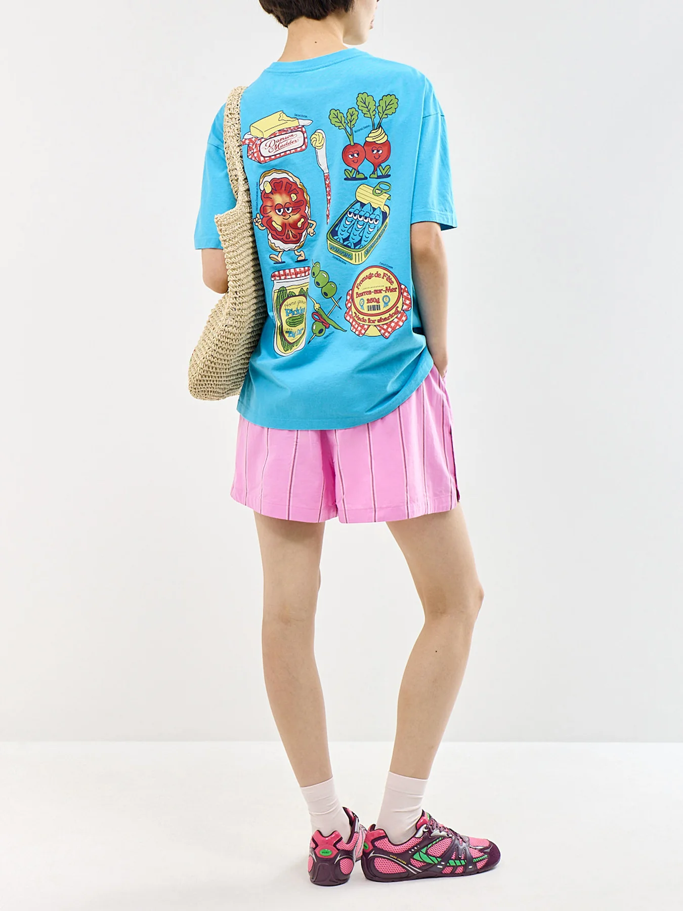 Snack Plate Graphic T-Shirt Blue - Image 2