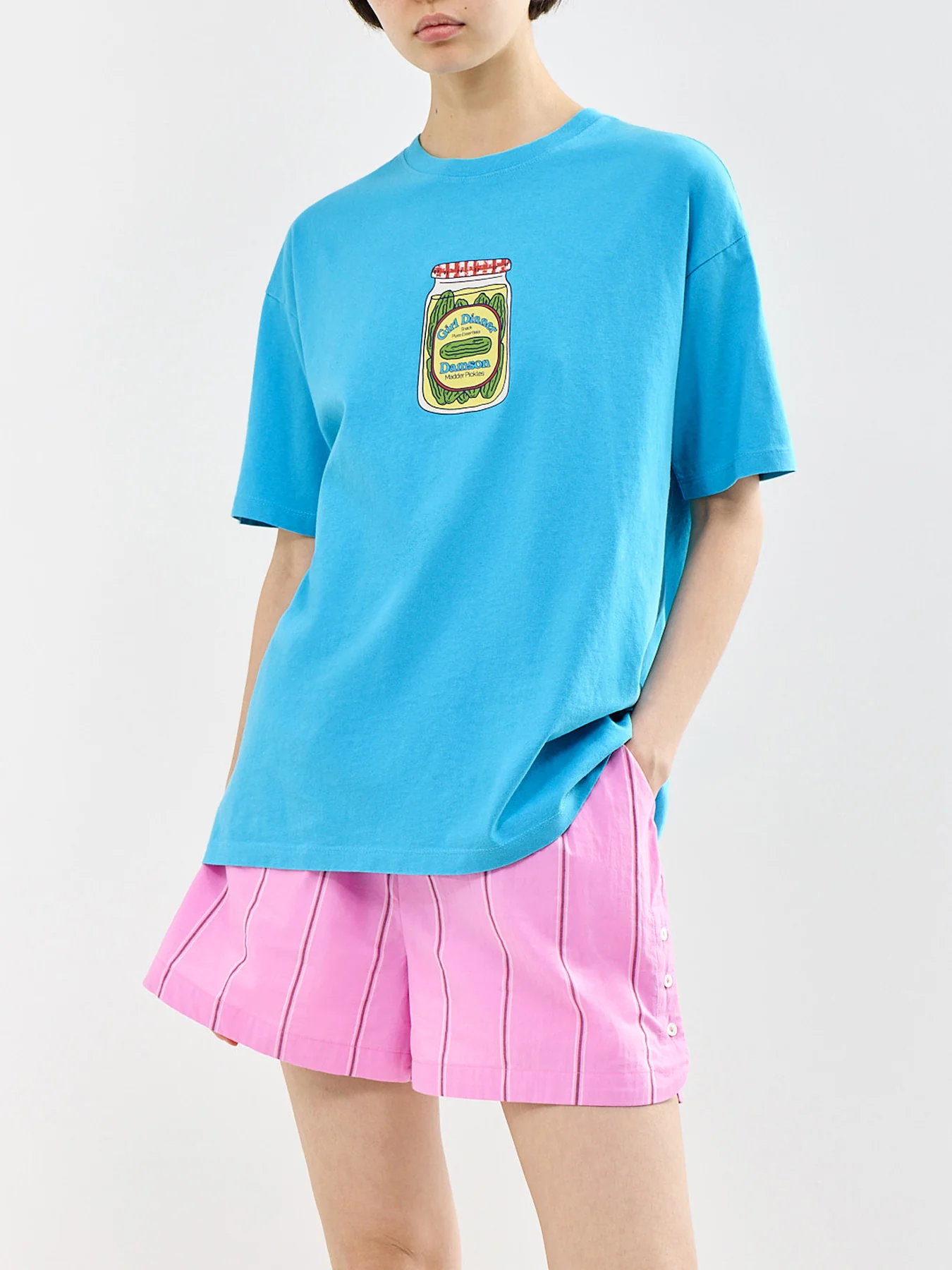 Snack Plate Graphic T-Shirt Blue - Image 4