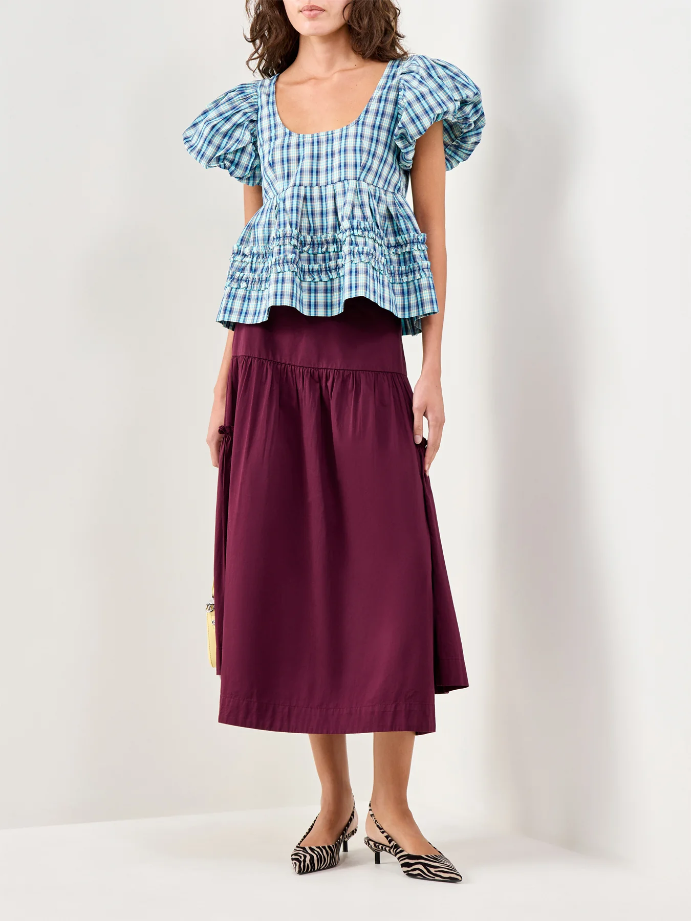 Summer Joy Check Blouse Blue - Image 2