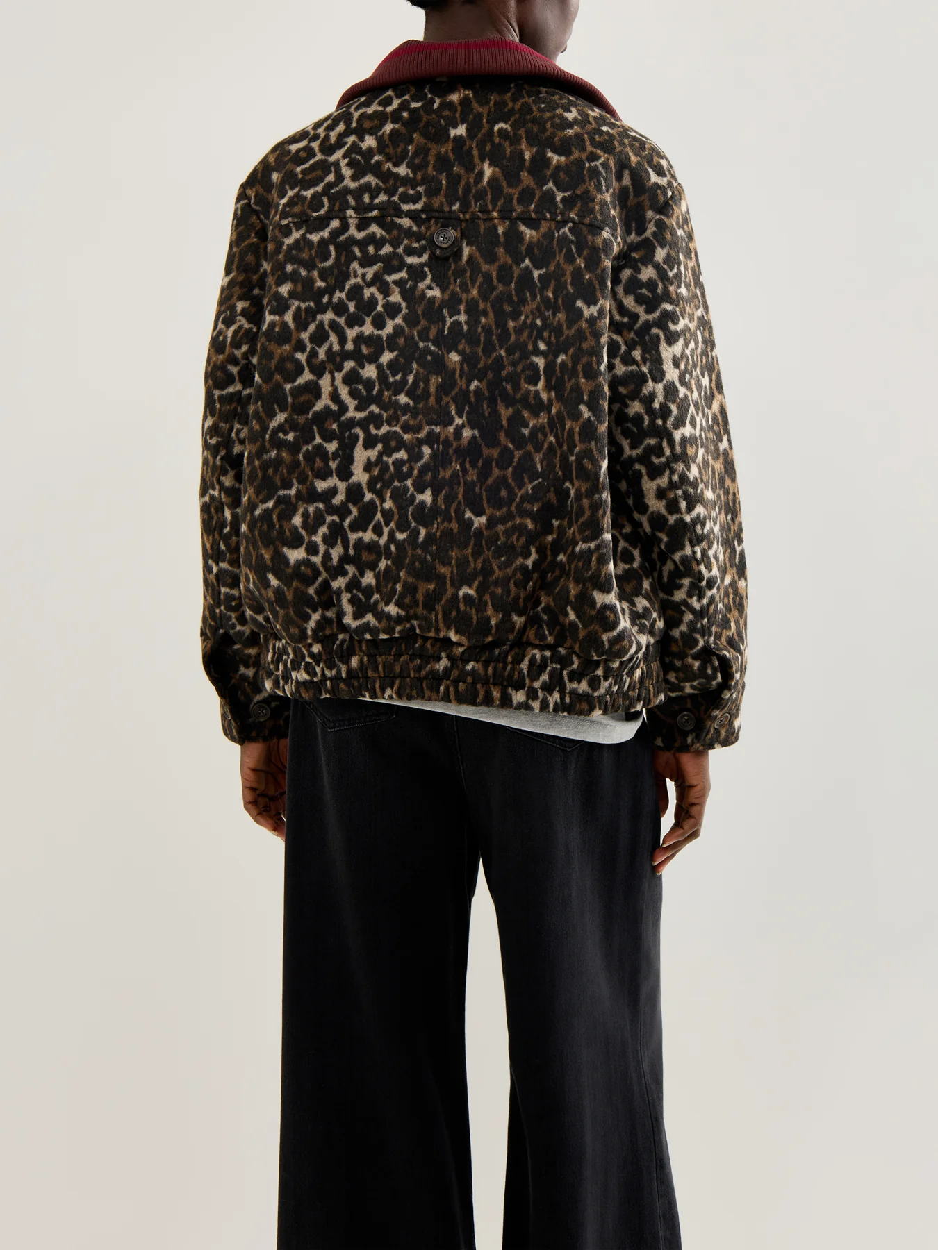 Pixie Wool Bomber Jacket Leopard Print - Image 5
