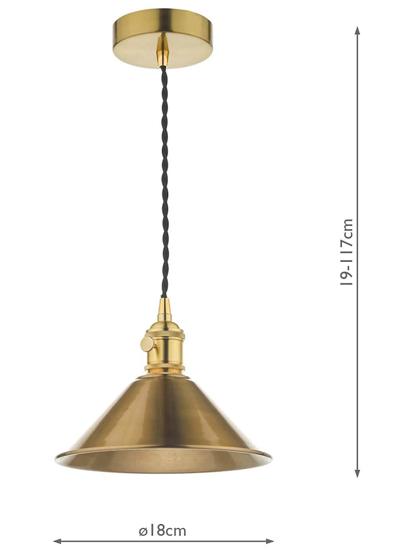 Hadano Pendant - Natural Brass with Aged Brass Shade - Image 2