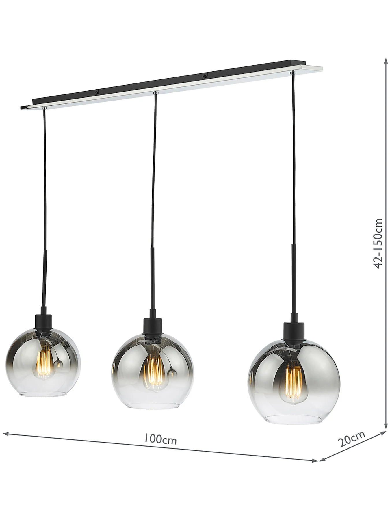 Lycia 3 Light Bar Pendant - Image 3