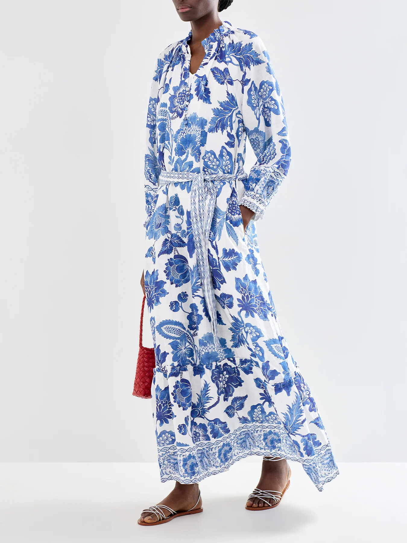 Idania Linen Shirt Dress Blue - Image 4