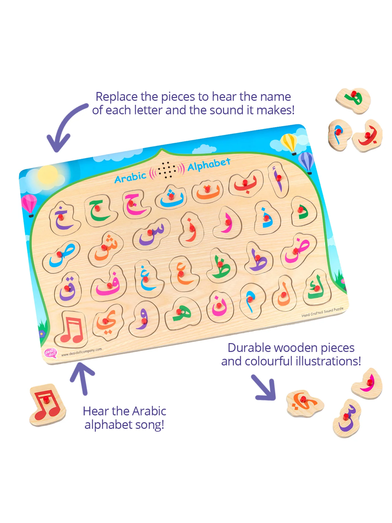 Arabic Alphabet Sound Puzzle Educational Toy - Image 3