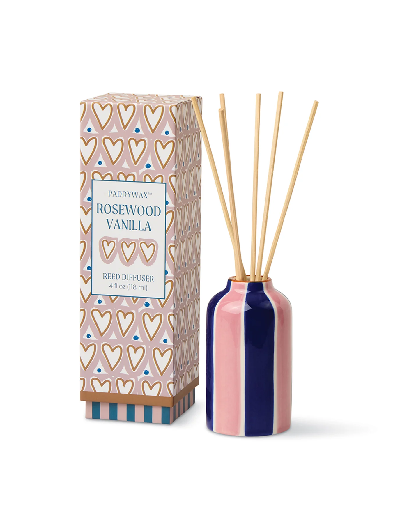 Hearts Ceramic Diffuser with Rosewood Vanilla Scent 118ml - Image 2