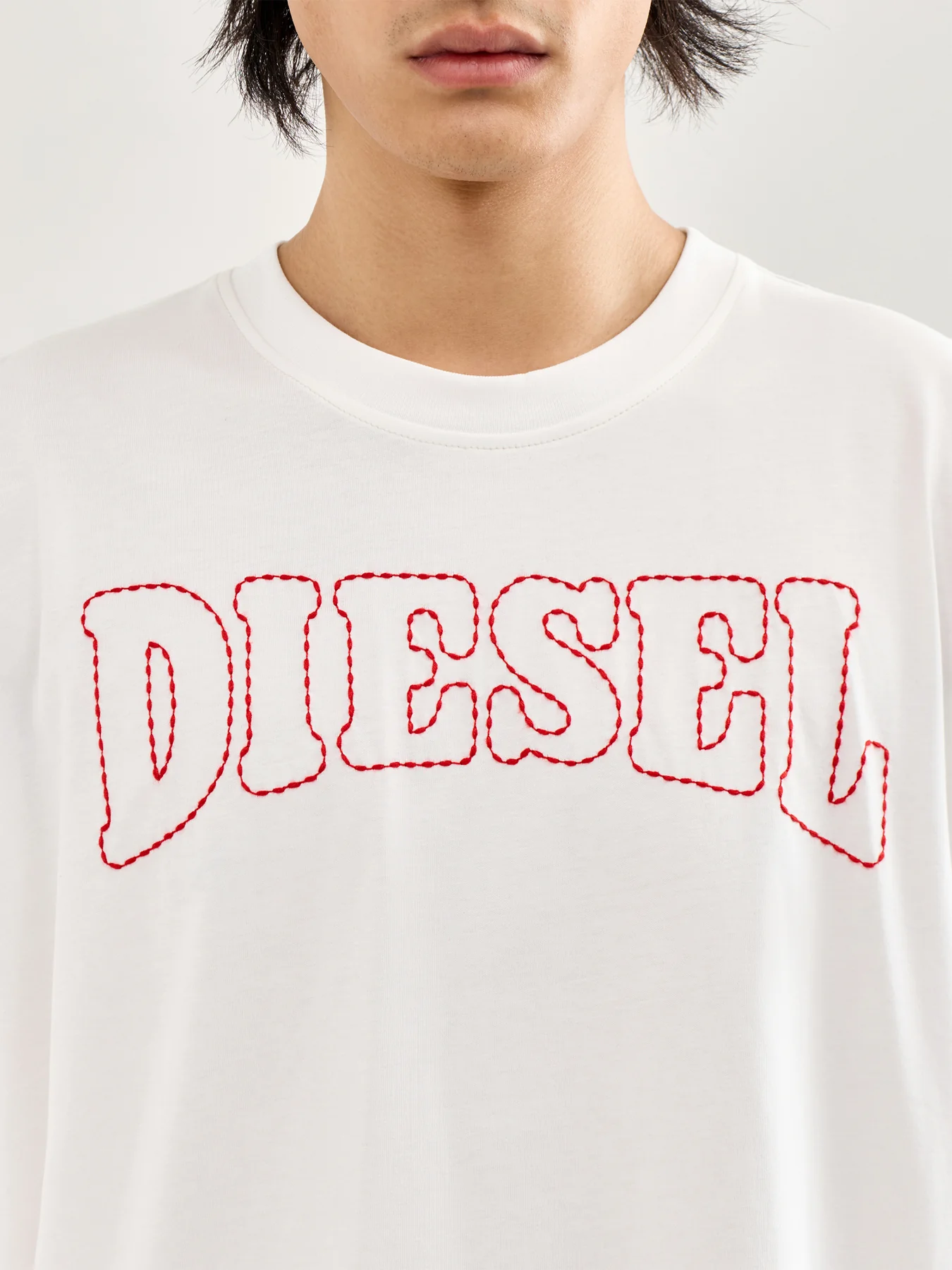 T-Norm-V10 Logo Stitching T-Shirt White - Image 3