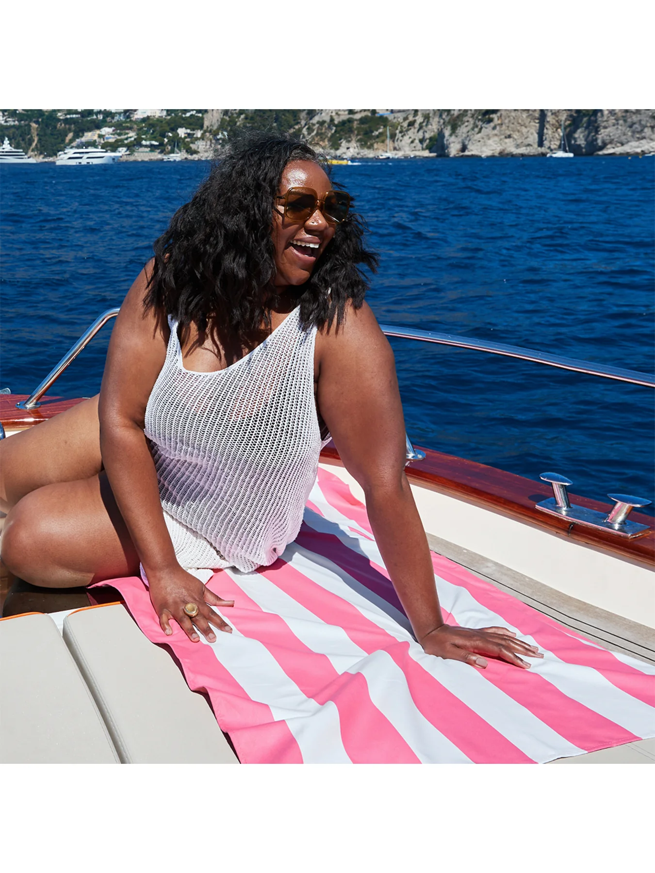 Large Beach Towel Pink - Image 3
