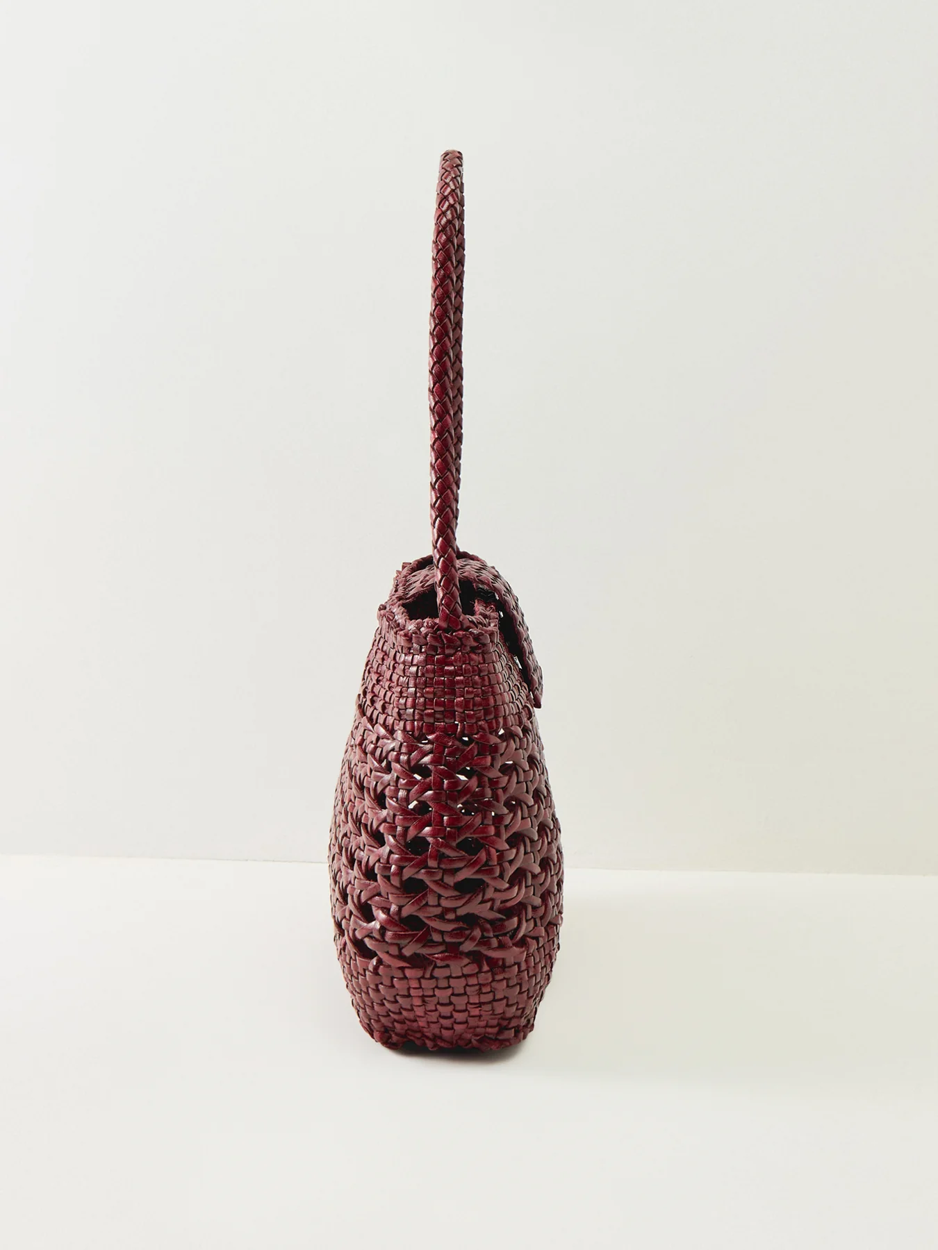 Rixo x Dragon Diffusion Amoria Woven Leather Bag Burgundy - Image 4