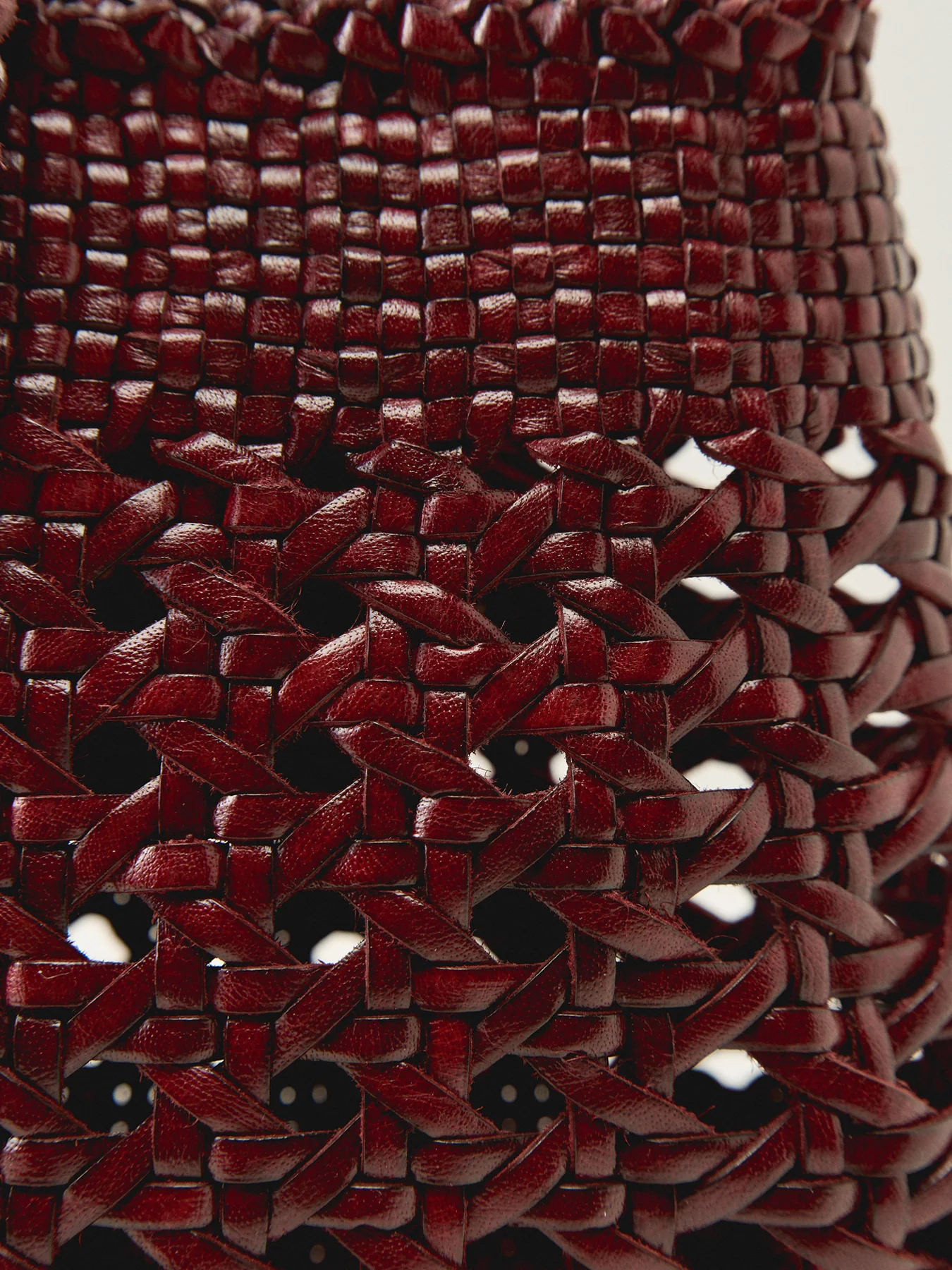 Rixo x Dragon Diffusion Amoria Woven Leather Bag Burgundy - Image 5