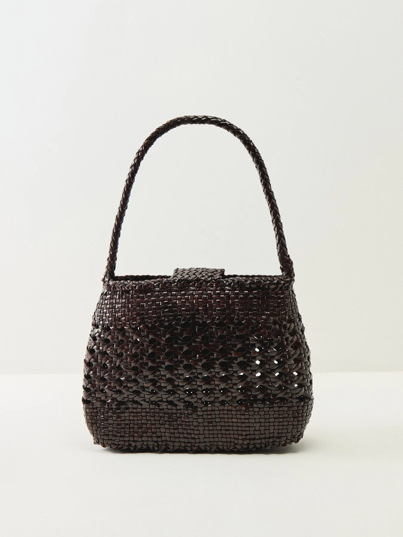 Rixo x Dragon Diffusion Amoria Woven Leather Bag Dark Brown - Image 3