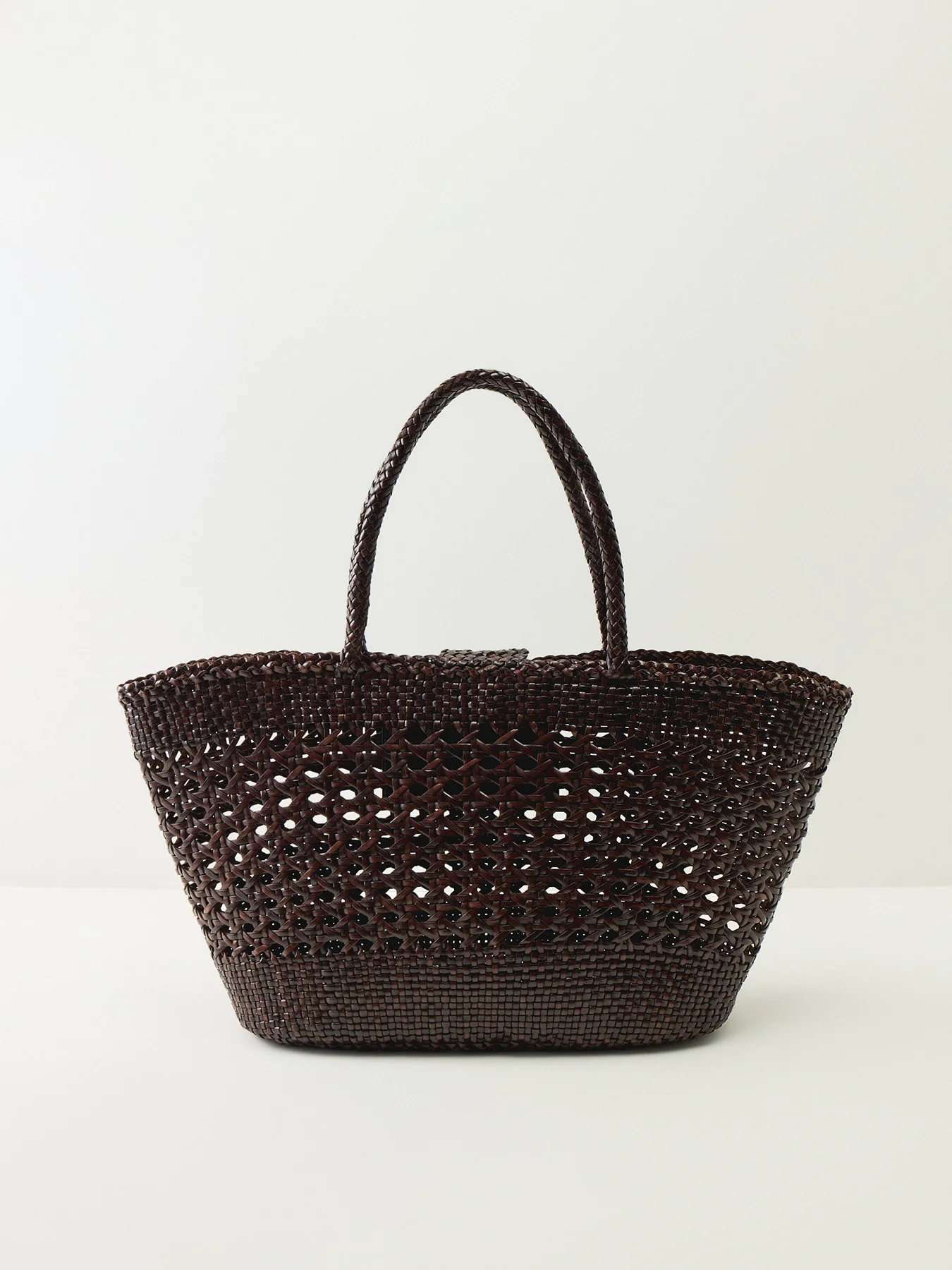 Rixo x Dragon Diffusion Lucine Woven Leather Bag Dark Brown - Image 3