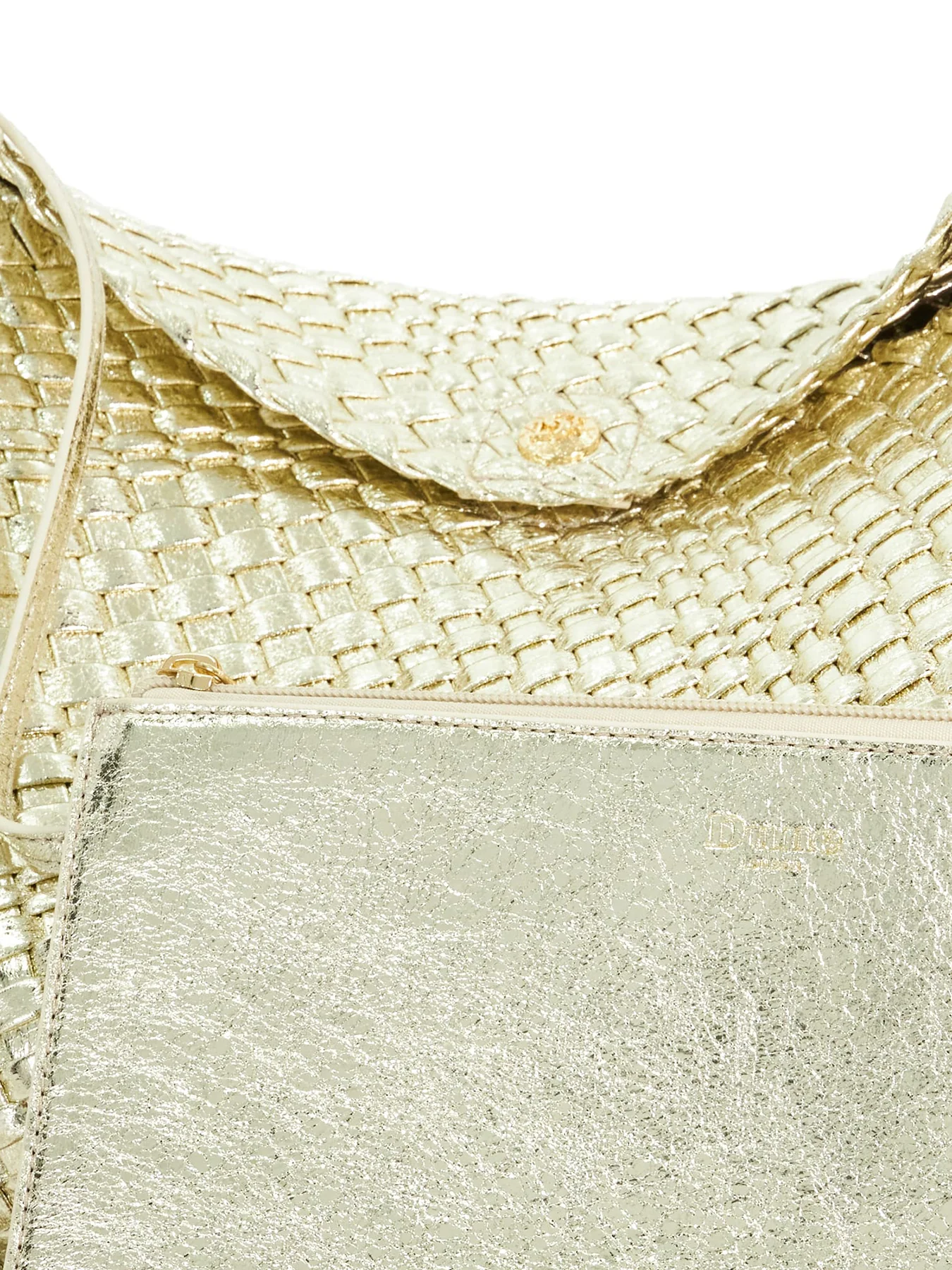 Deliberate L Gold Woven Shoulder Bag - Image 3
