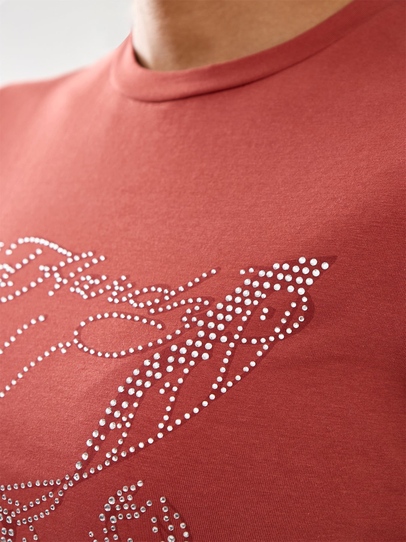 Butterfly Diamante Cap Sleeve T-Shirt Top Red - Image 3