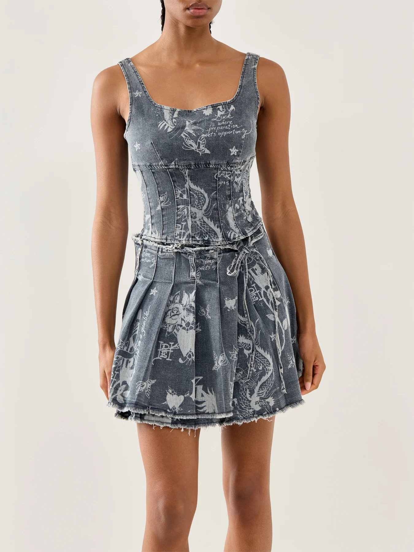 Love Print Corset Top Blue - Image 4