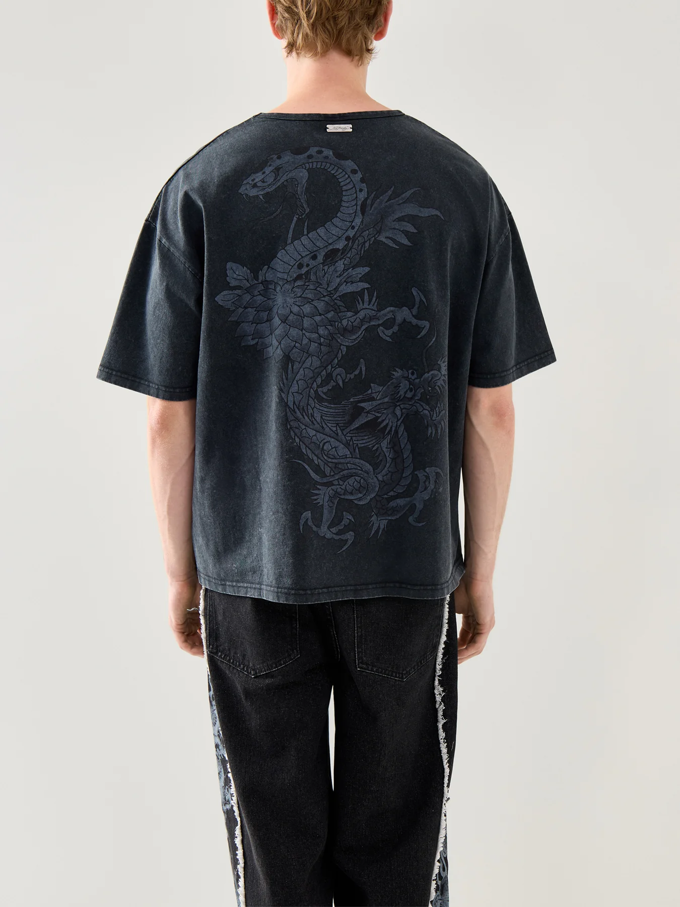 Mens Snake And Drag 1971 Boxy T-Shirt Black - Image 5