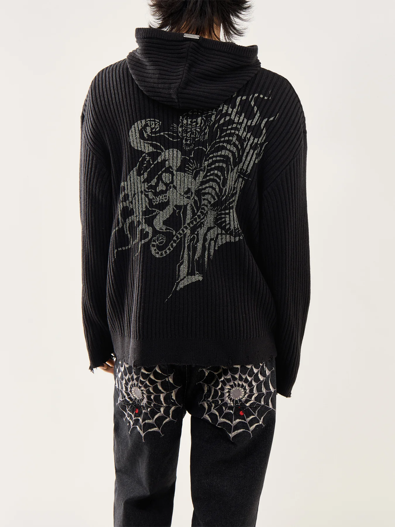 Tiger Snake Knit Hoodie Black - Image 5