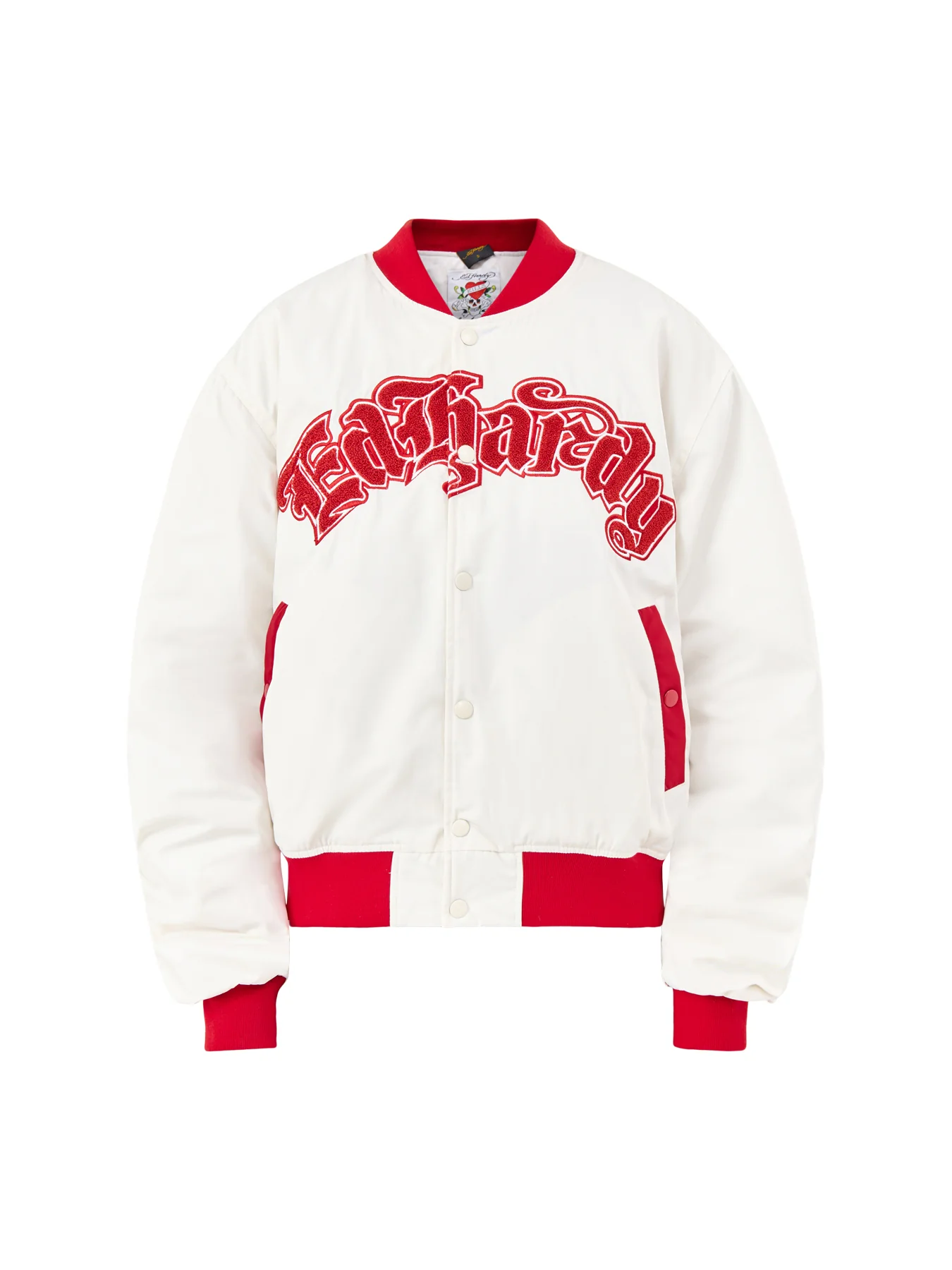 Gothic Flaming Eagle Bomber Jacket Cream