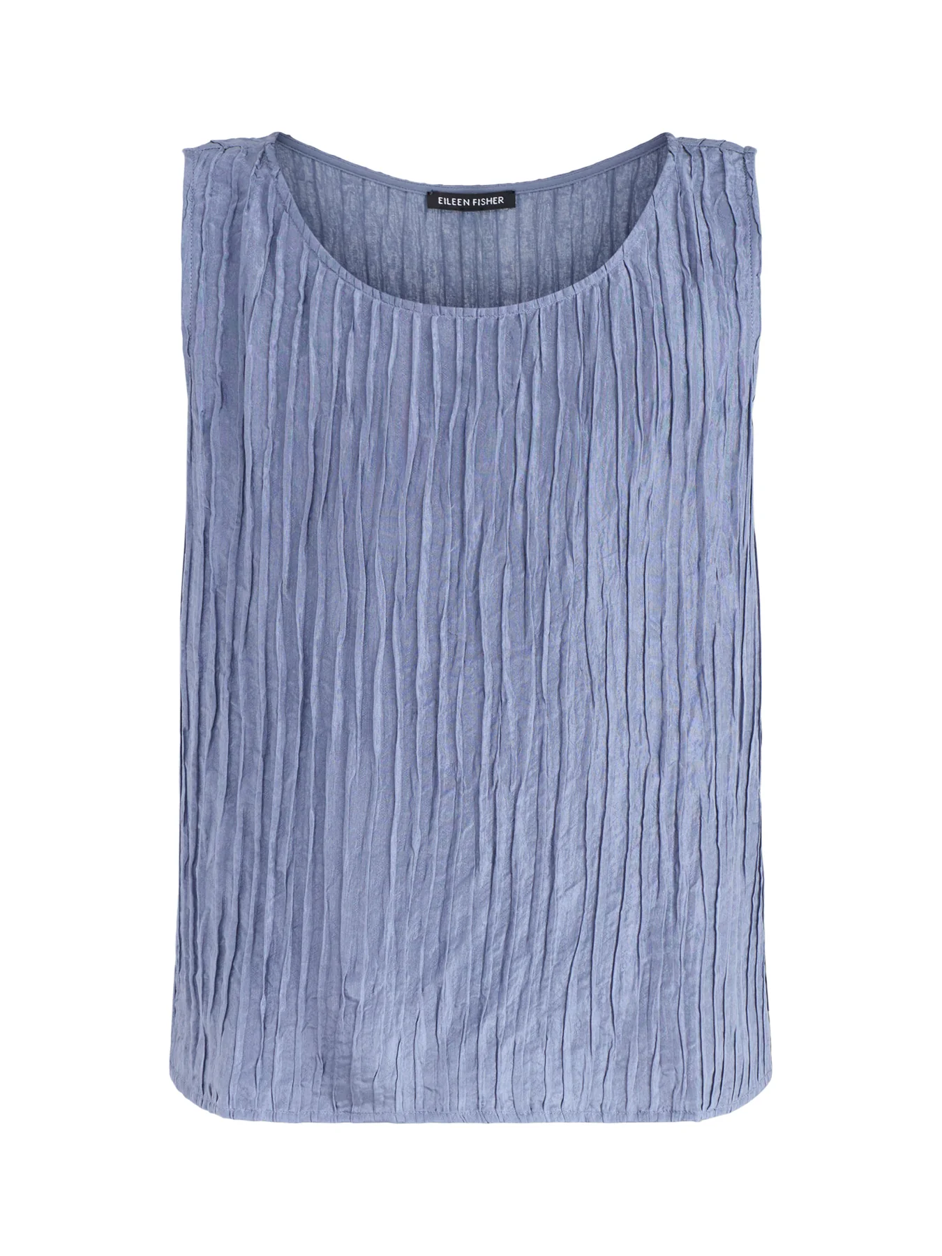 Ballet Neck Silk Shell Top Blue