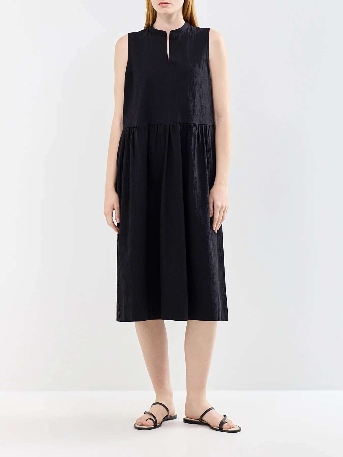 Crew Neck Shift Dress Black - Image 4