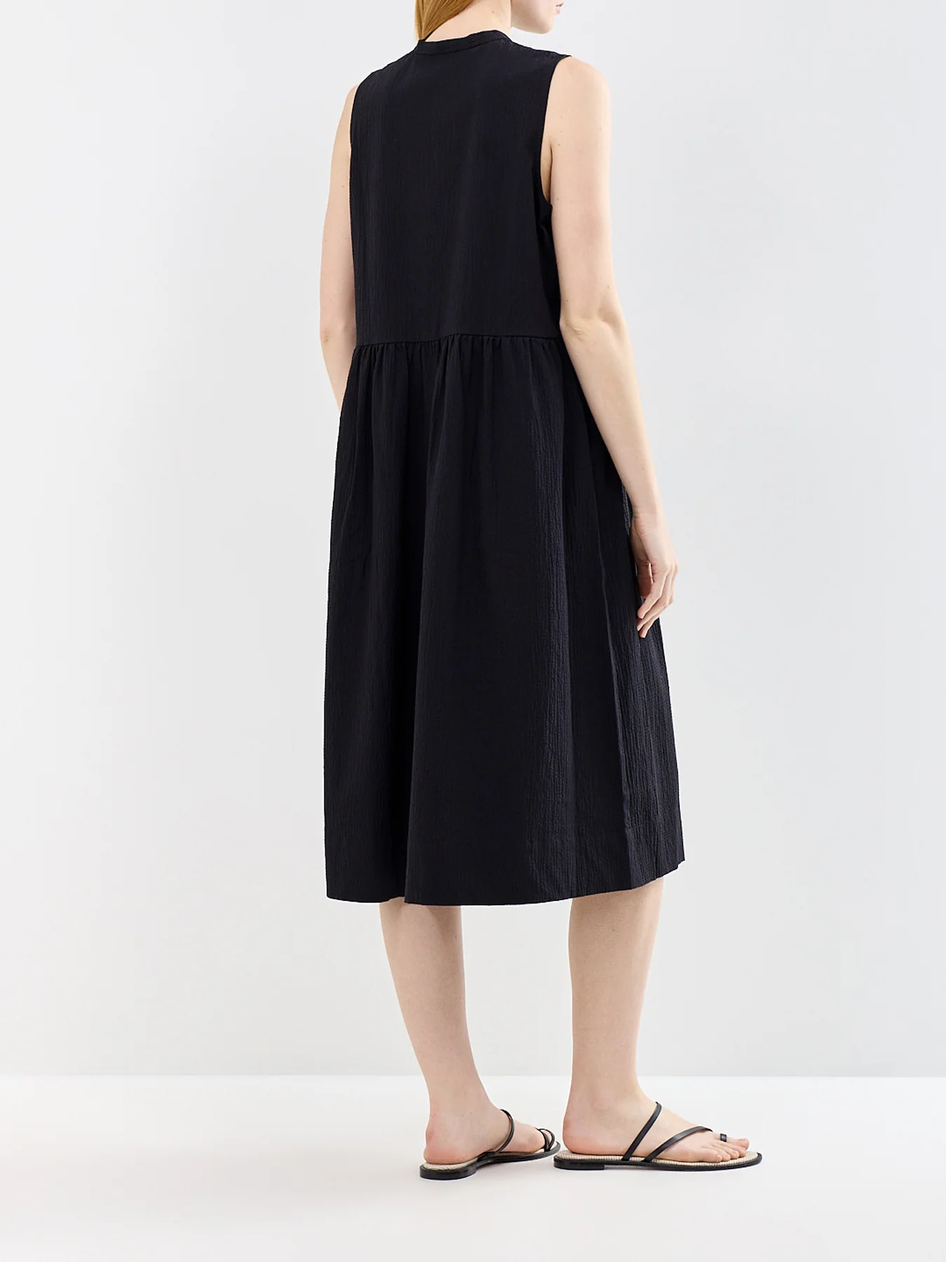 Crew Neck Shift Dress Black - Image 5