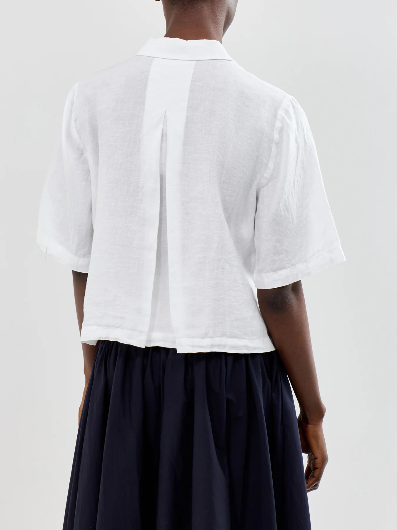 Classic Collar Short Sleeve Shirt White - Image 5