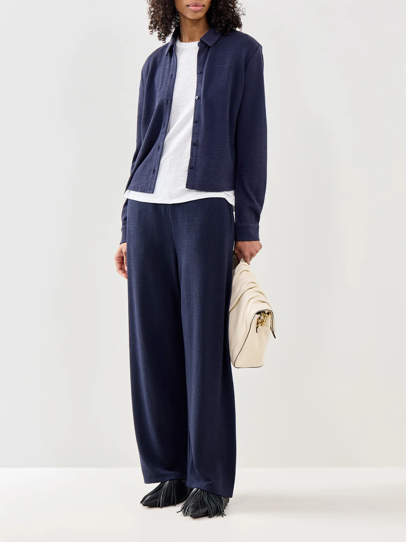 Classic Collar Shirt Navy - Image 2