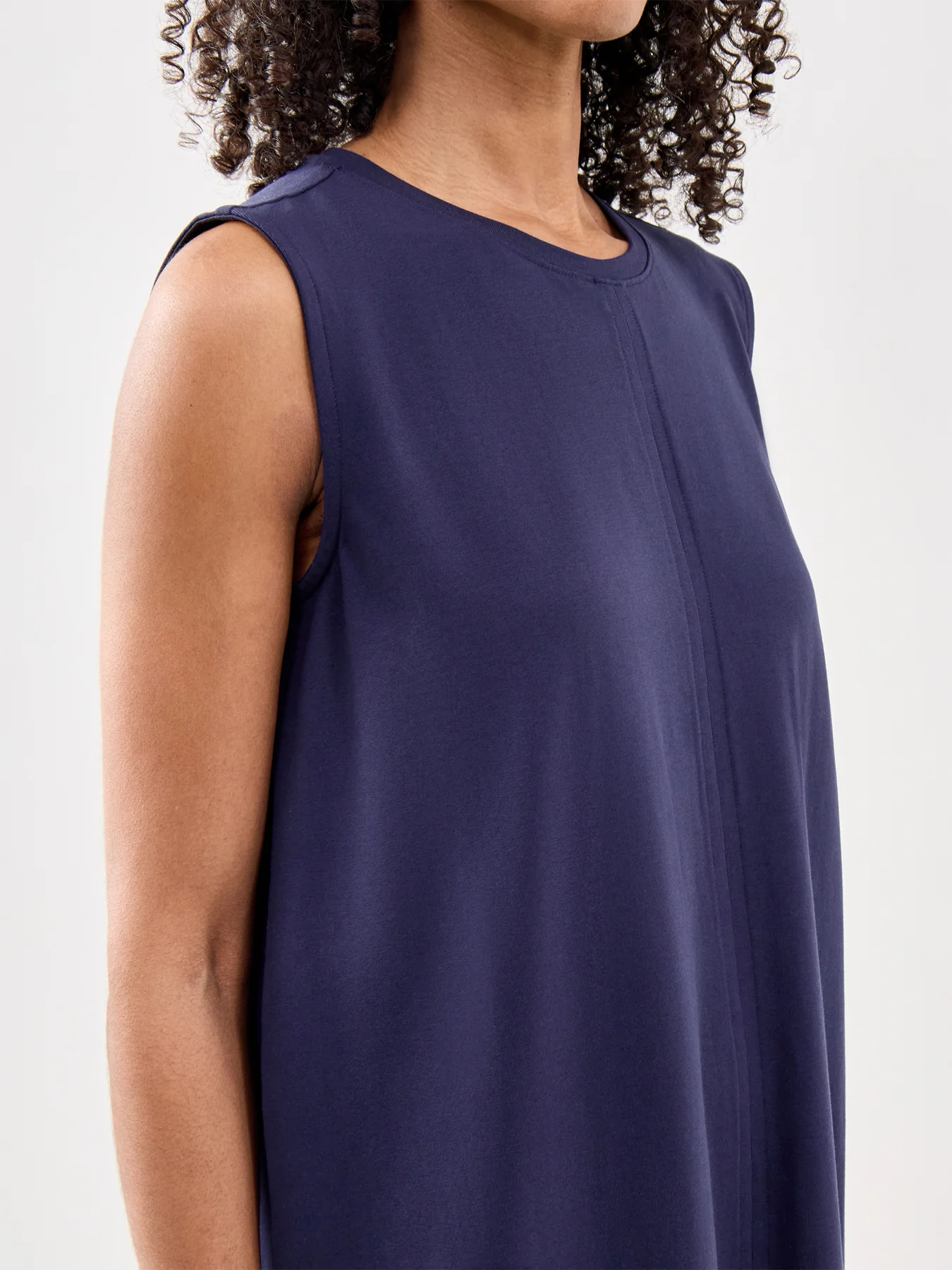 Crew Neck Dress Navy - Image 3