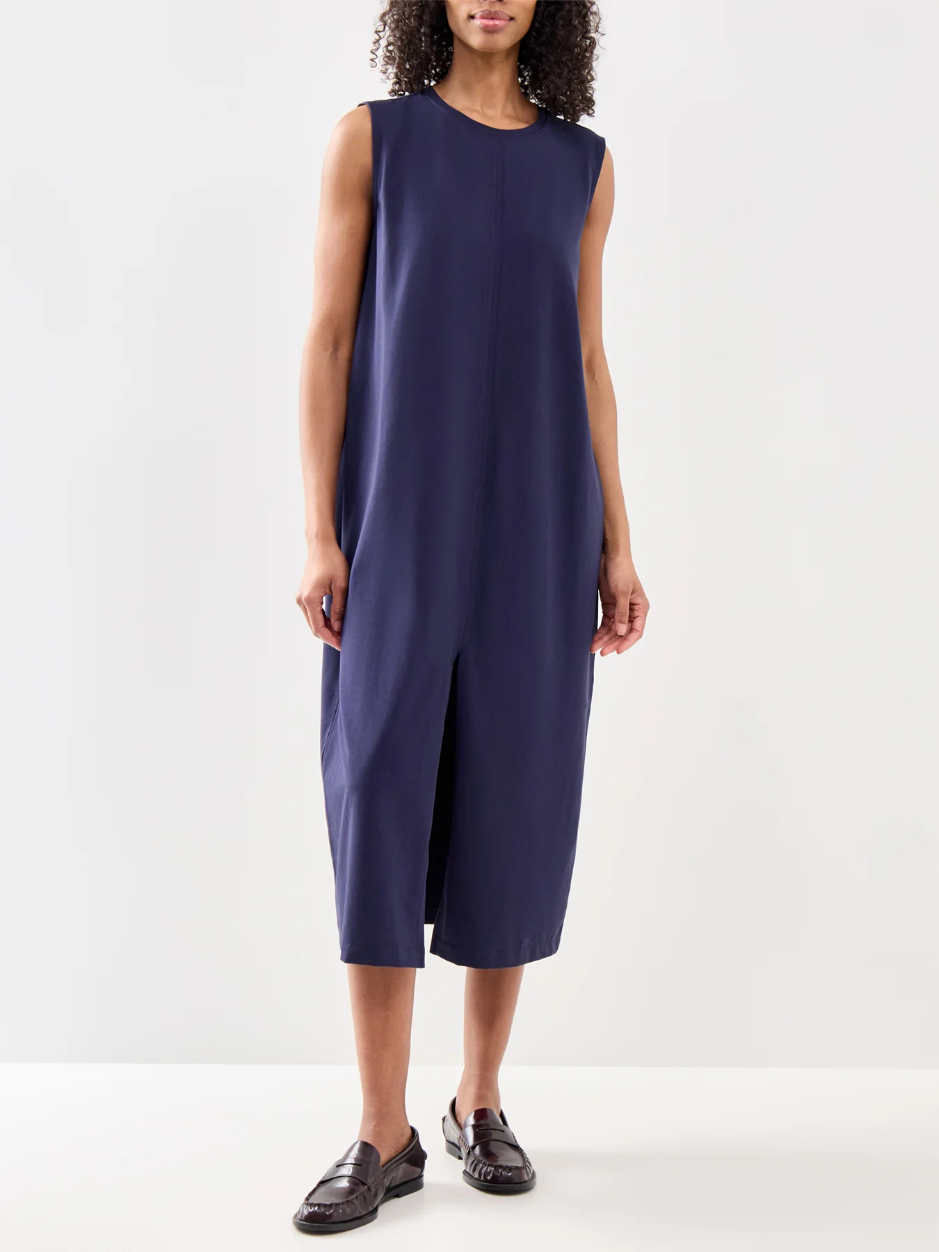 Crew Neck Dress Navy - Image 4