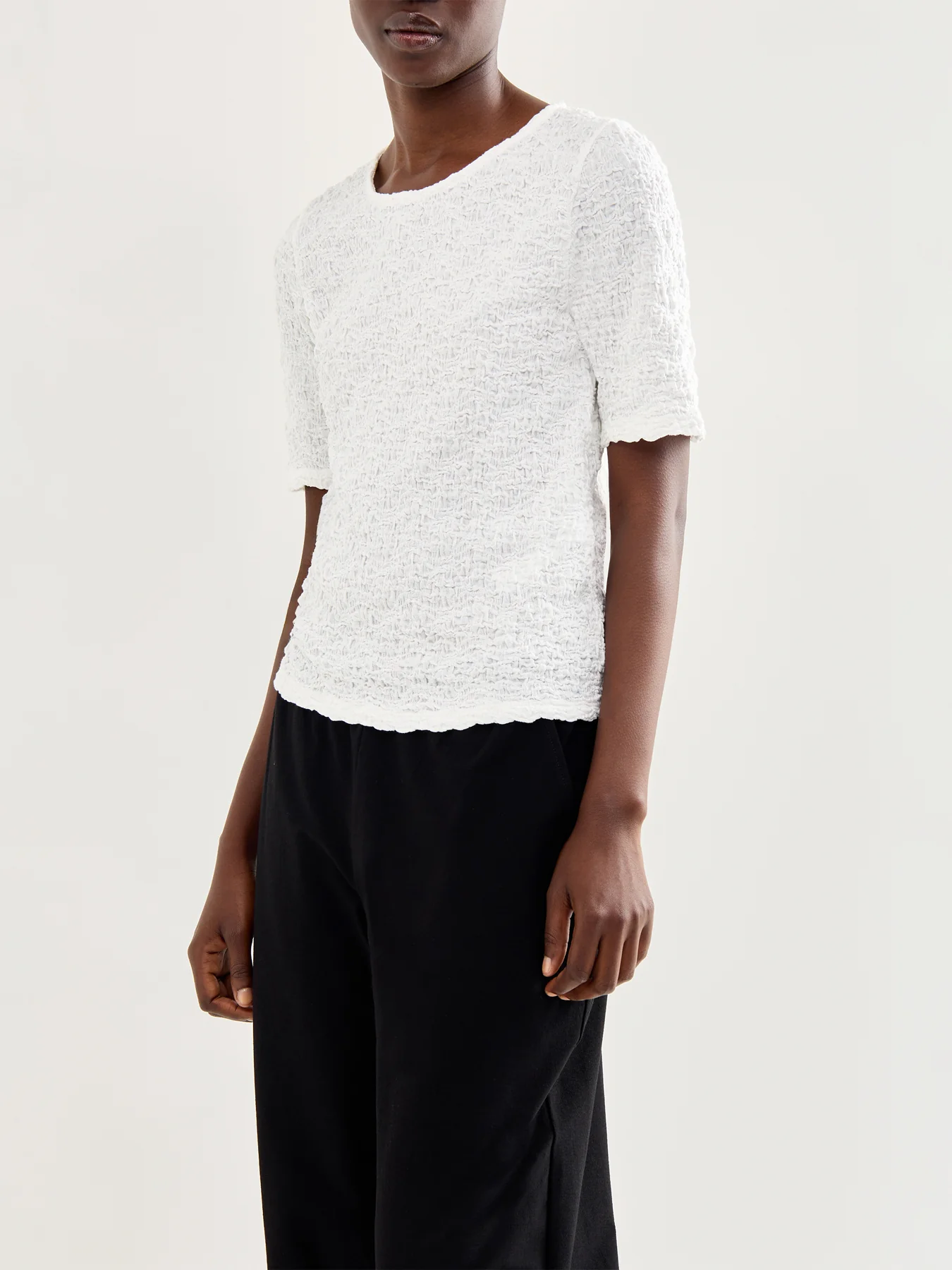 Crew Neck Snug Top Ivory - Image 4