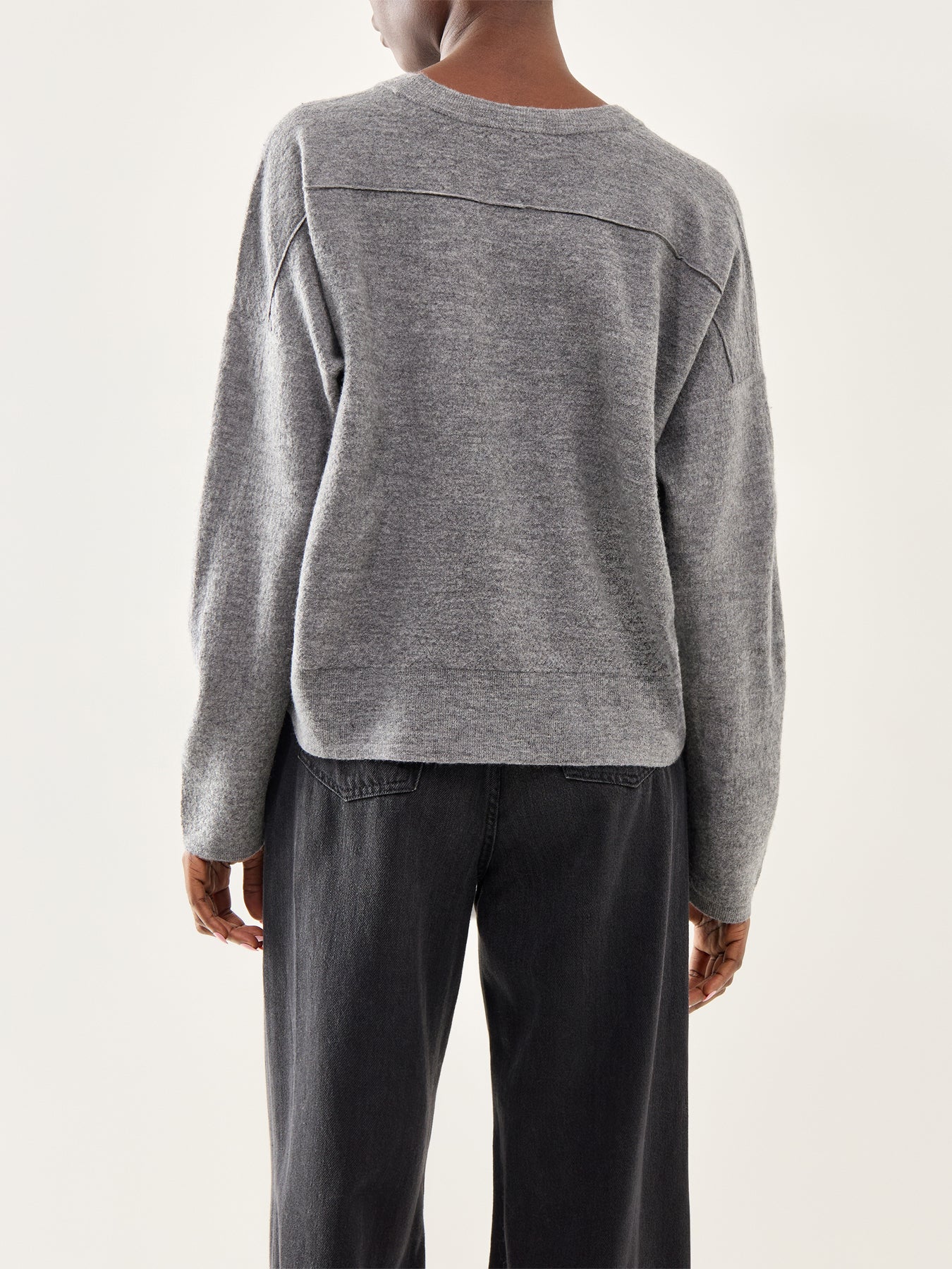 Crew Neck Wool Sweater Taupe - Image 5