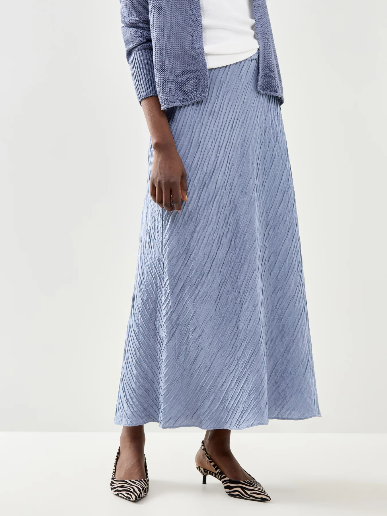 Bias Cut Skirt Blue - Image 4