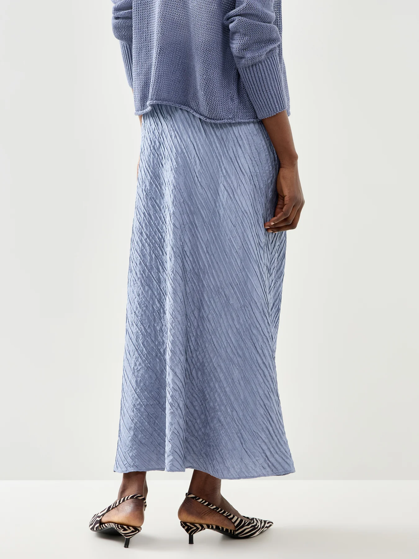 Bias Cut Skirt Blue - Image 5
