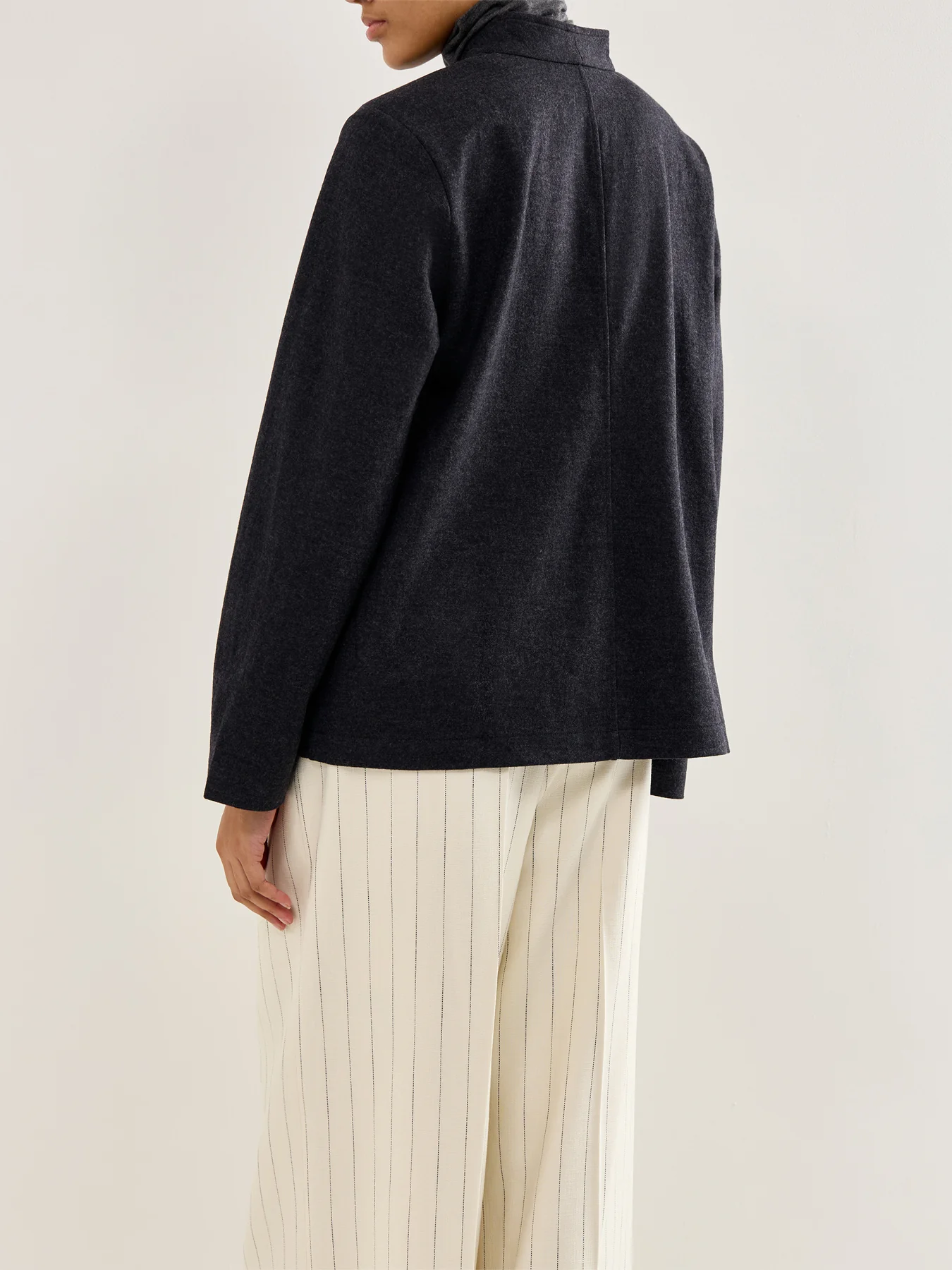 High Collar Jacket Charcoal - Image 5