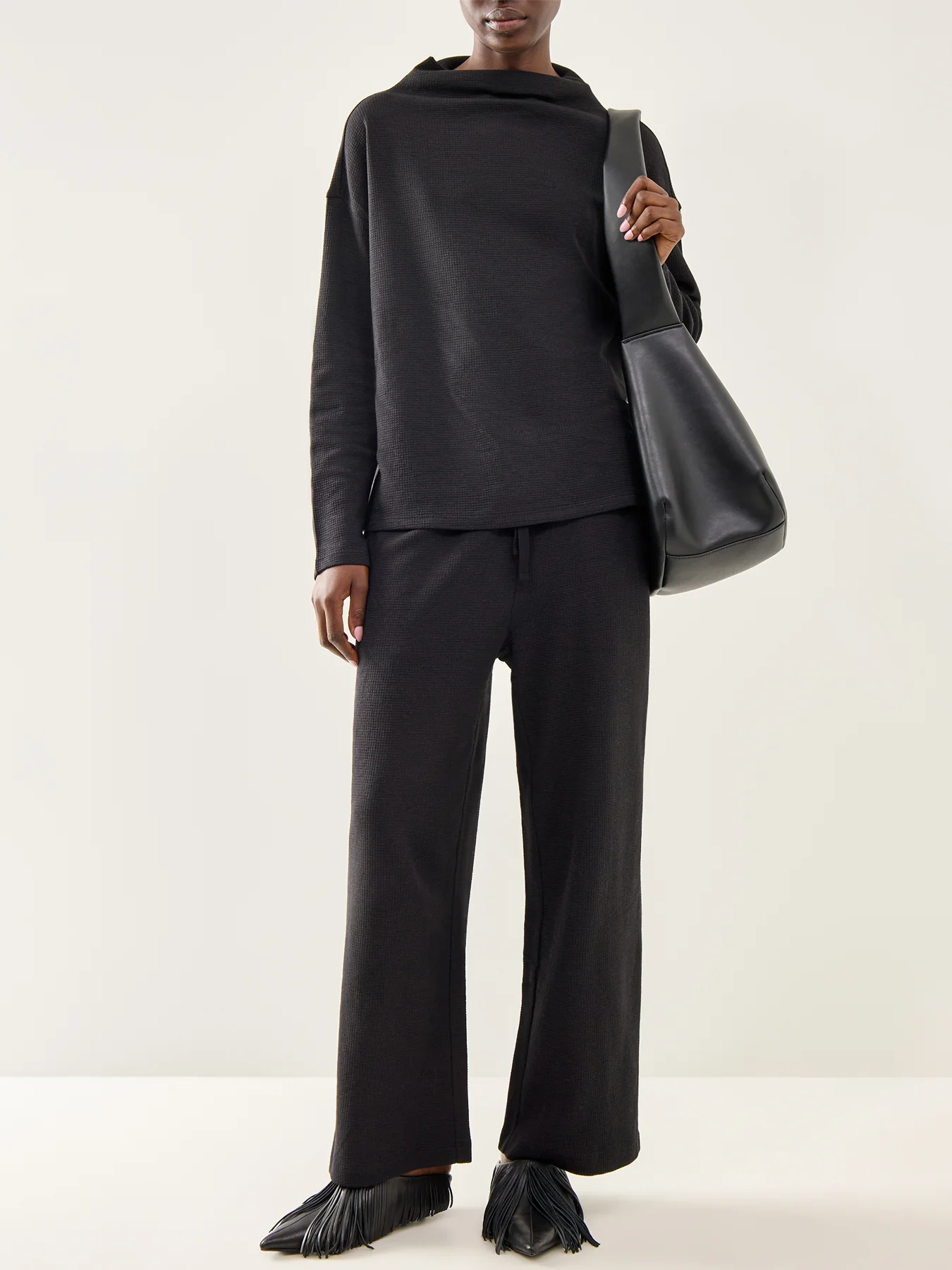 High Funnel Neck Box Top Black - Image 2