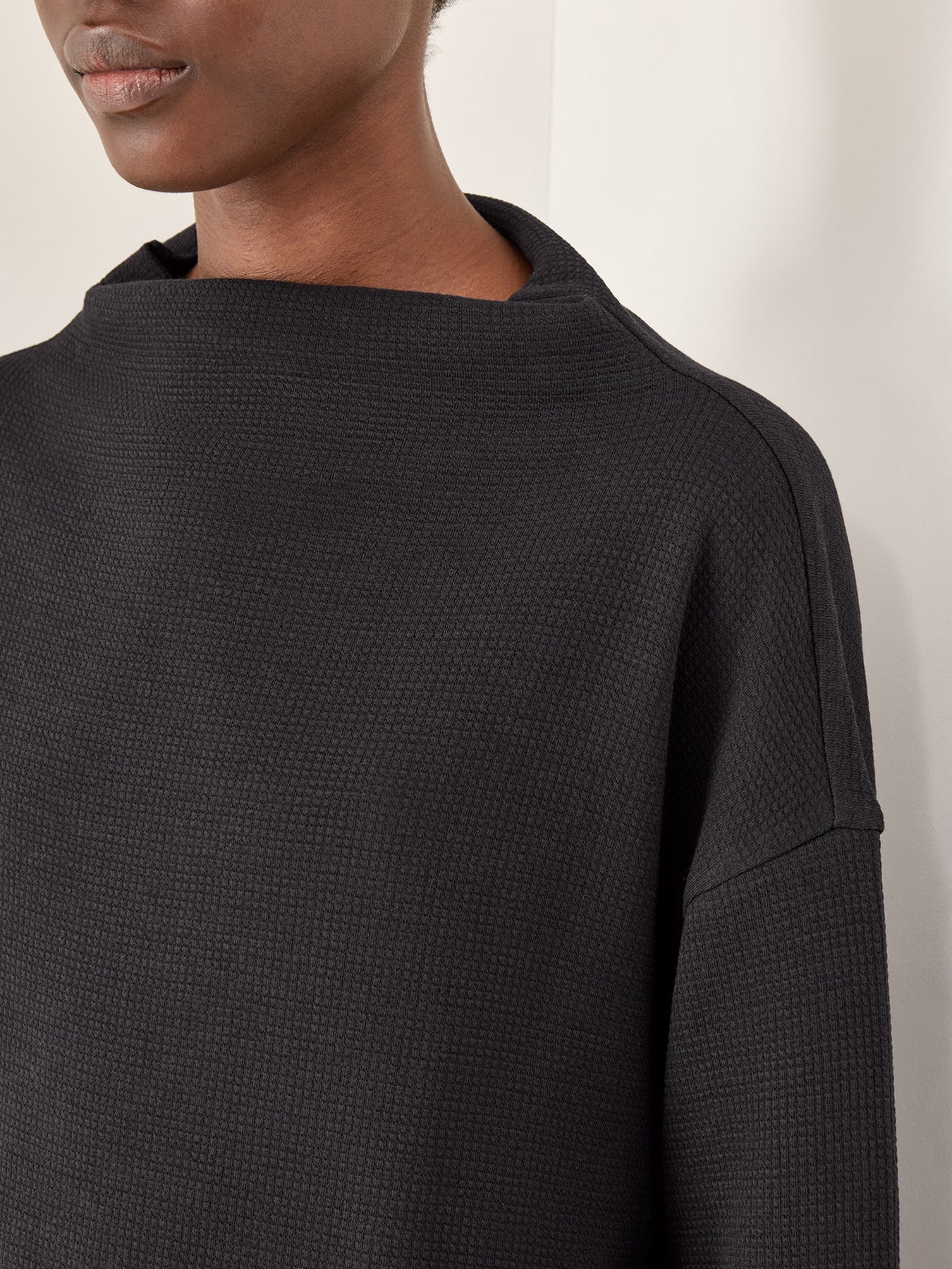 High Funnel Neck Box Top Black - Image 3
