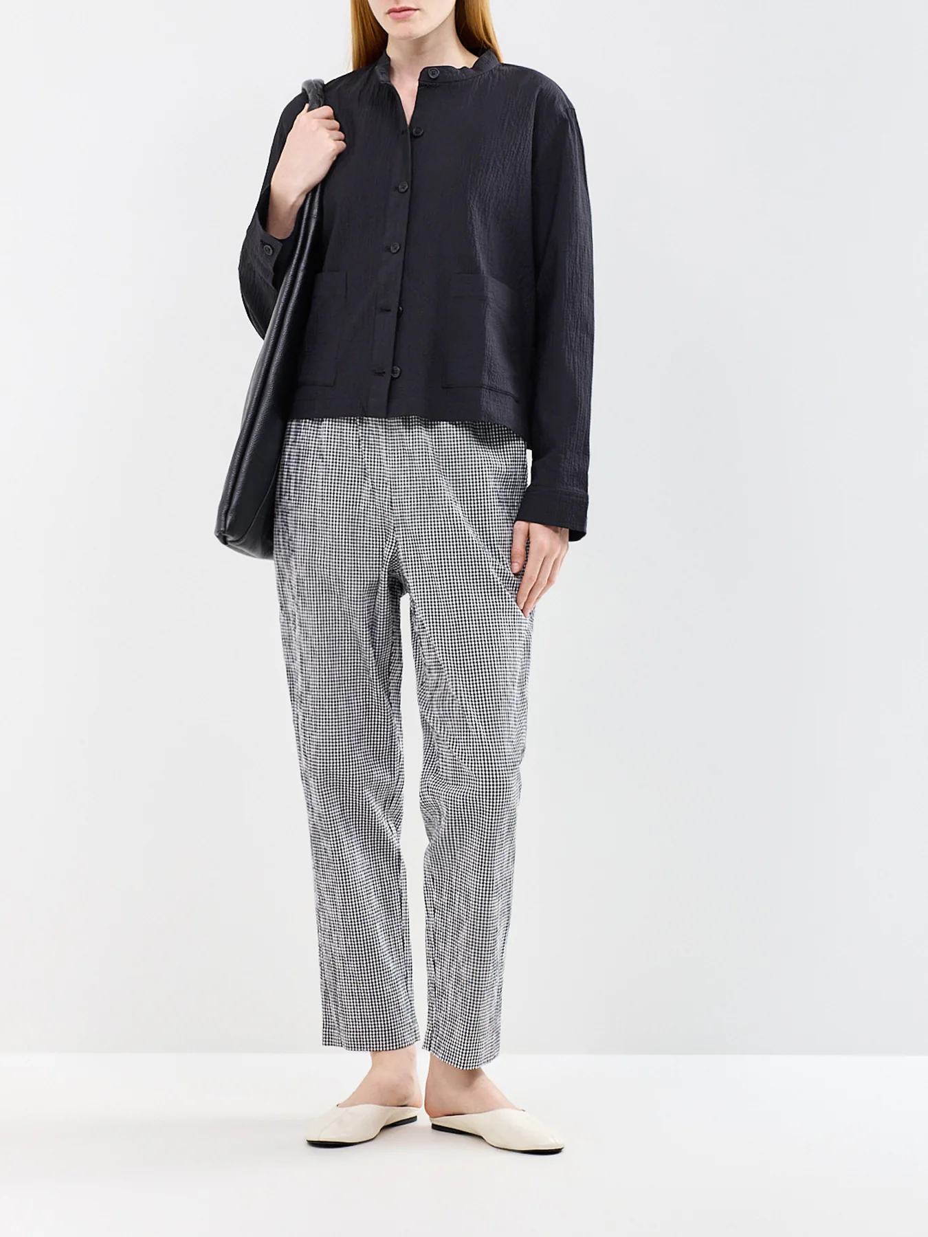 Mandarin Collar Jacket Black - Image 2