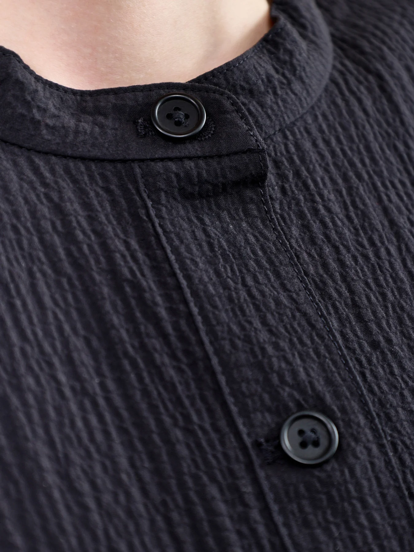 Mandarin Collar Jacket Black - Image 3