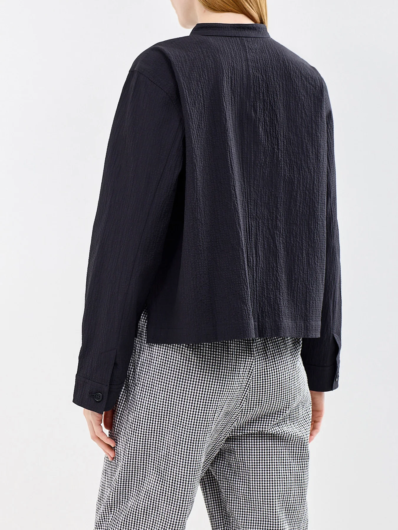 Mandarin Collar Jacket Black - Image 5
