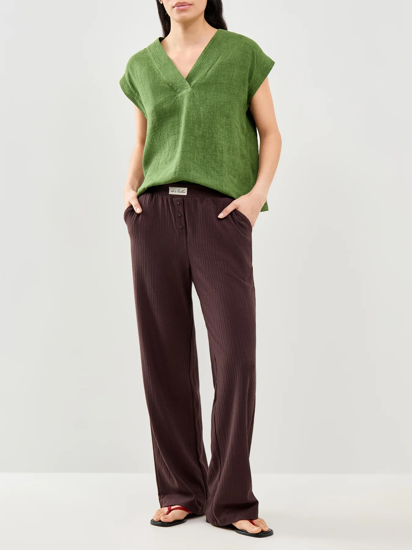 V-Neck Top Green - Image 2