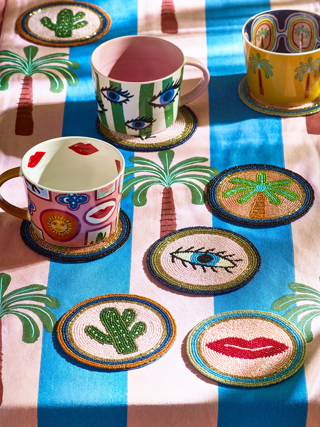 Electric Coast Icon Beaded Coasters Set of 4 Multi - Image 2