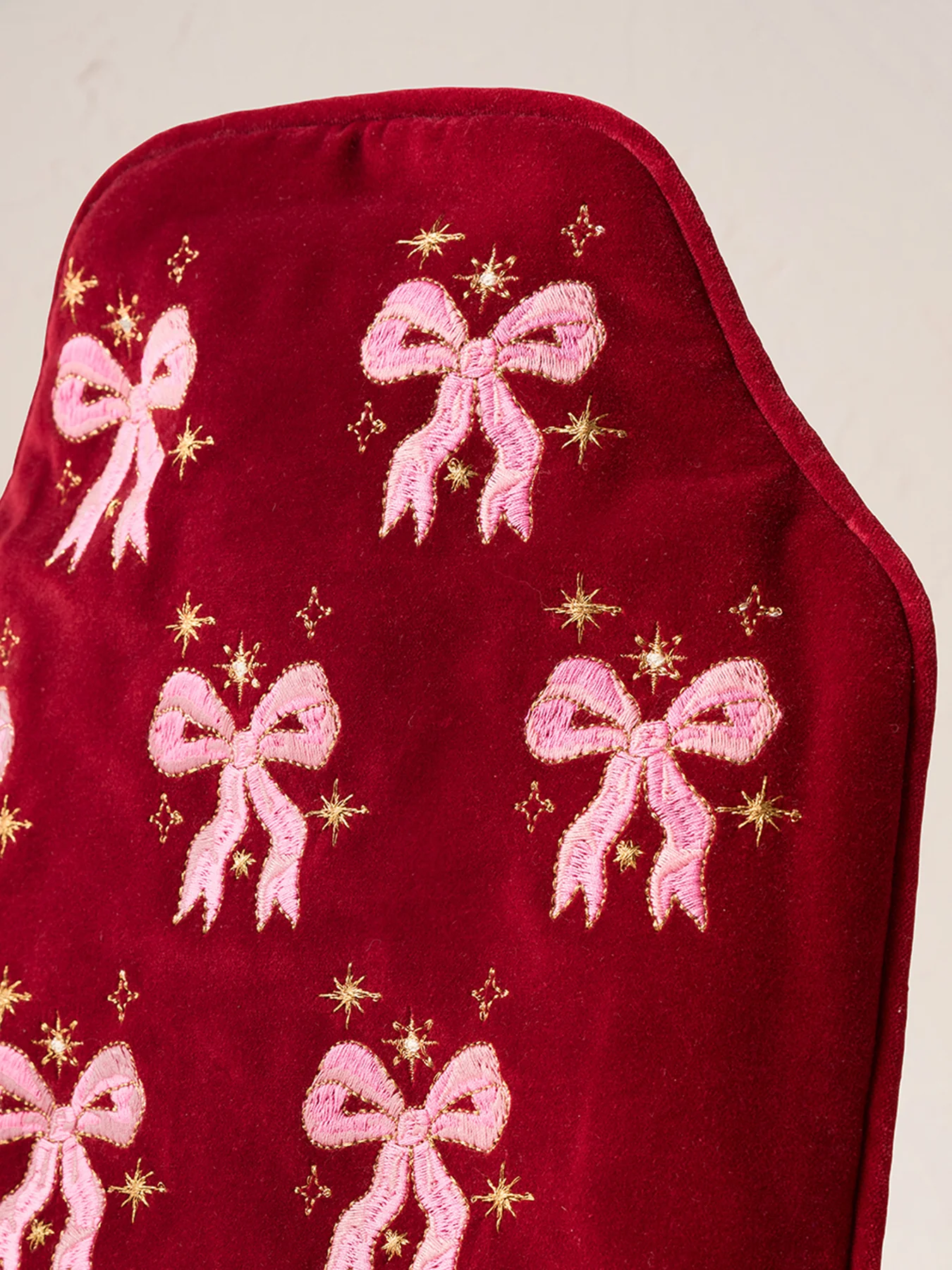 Dazzling Bows Velvet Hot Water Bottle Rouge - Image 2
